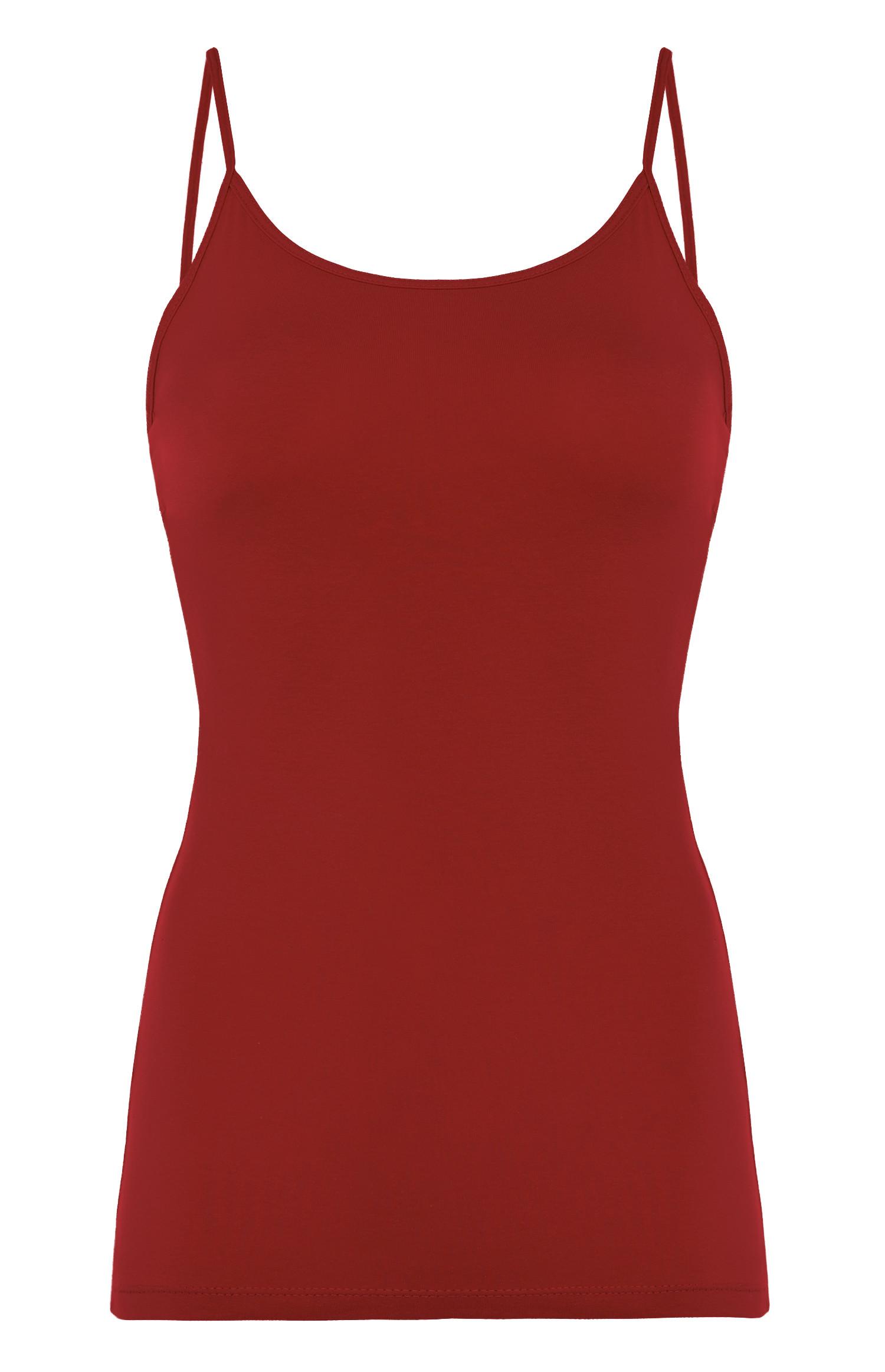 Top alças elastano vermelho
