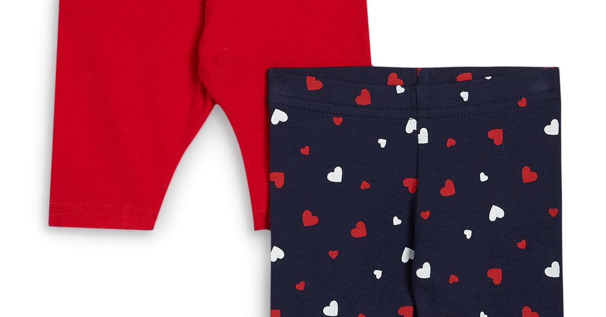2-Pack Baby Girl Red Heart Print Crop Leggings | Baby Girl Clothes ...