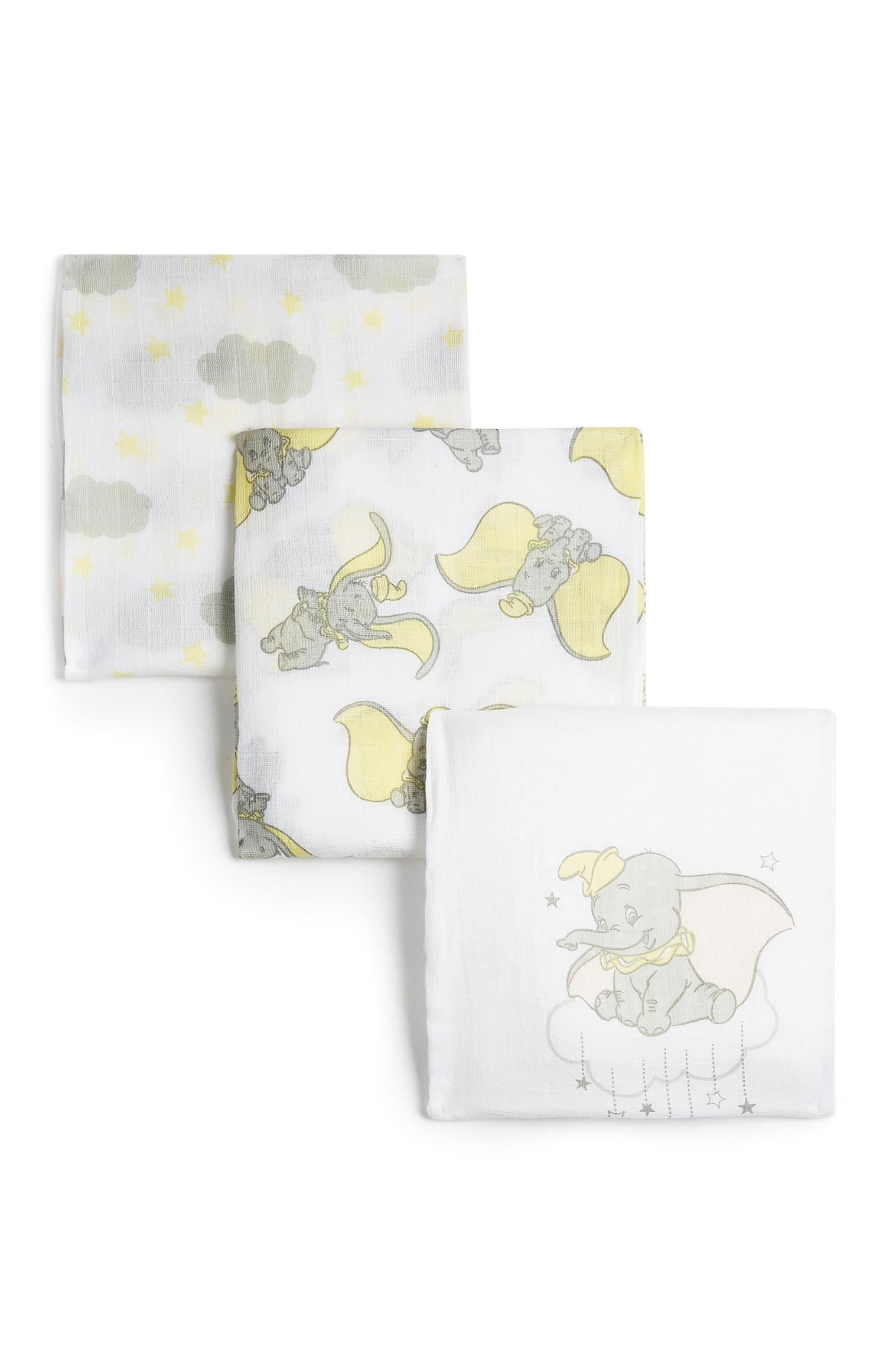 Muslinaste krpice Dumbo za novorojenčke, 3 kosi