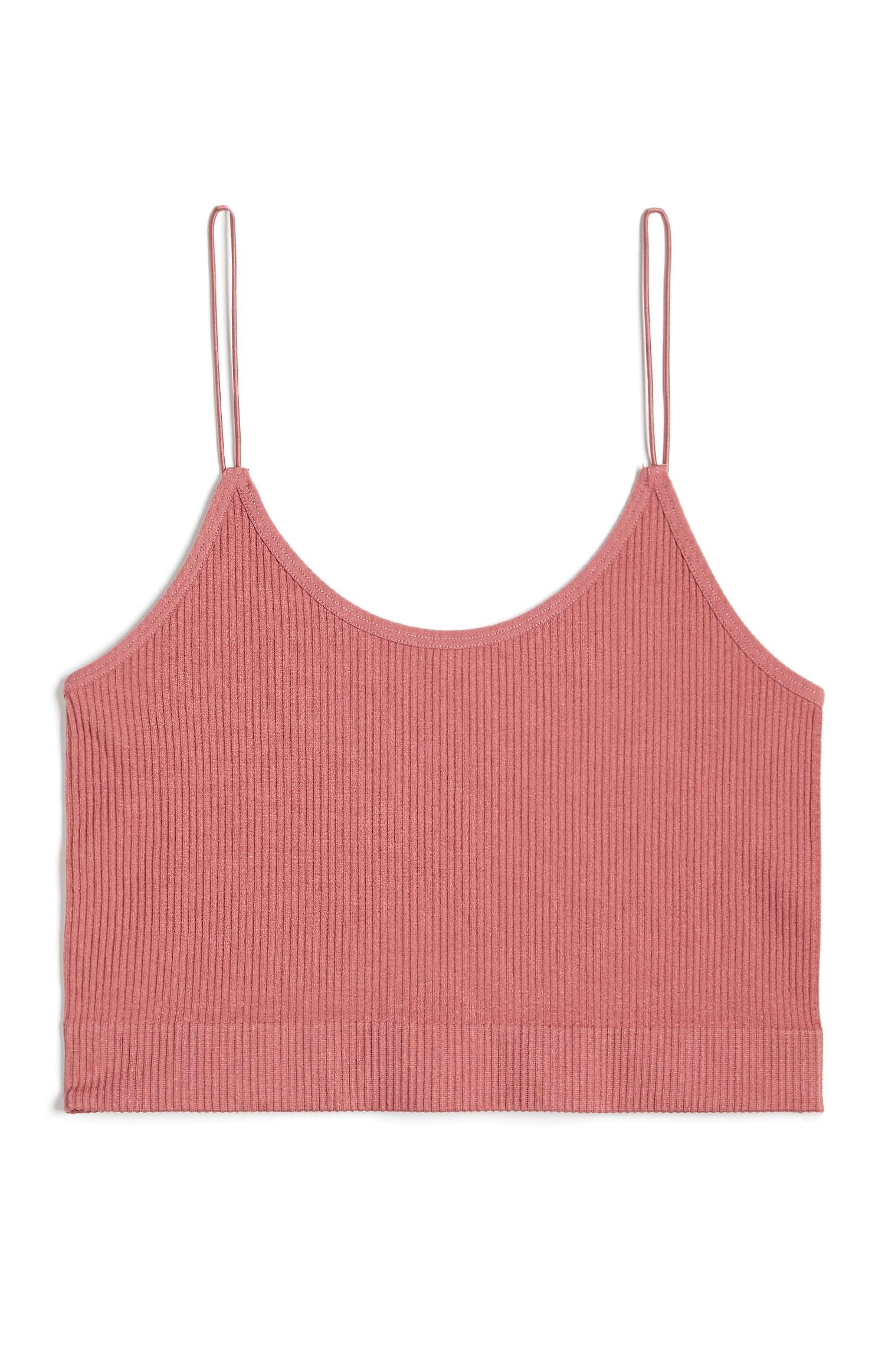Top alças c/ tiras finas coral