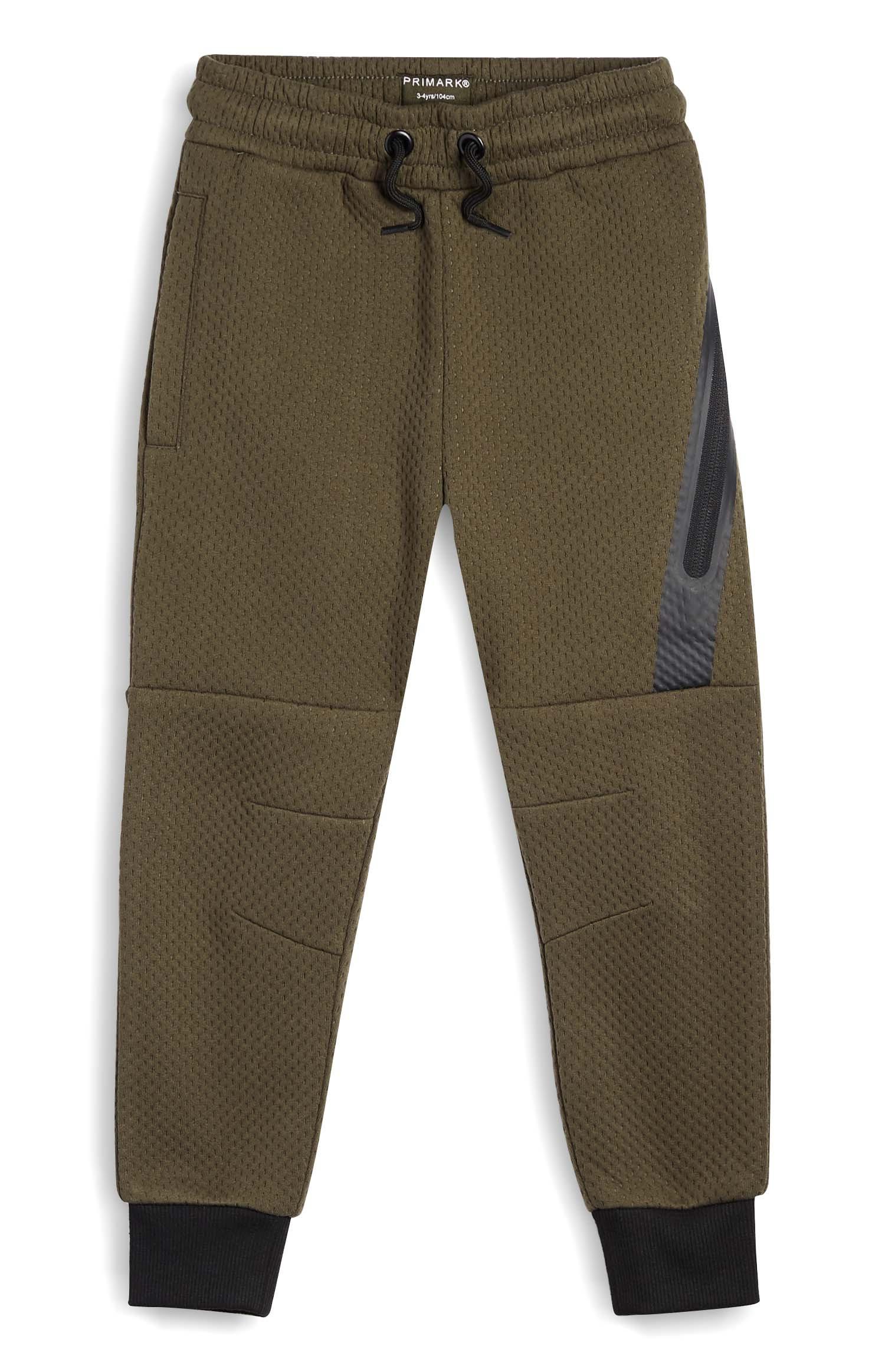 Joggers kaki effetto mesh da bambino