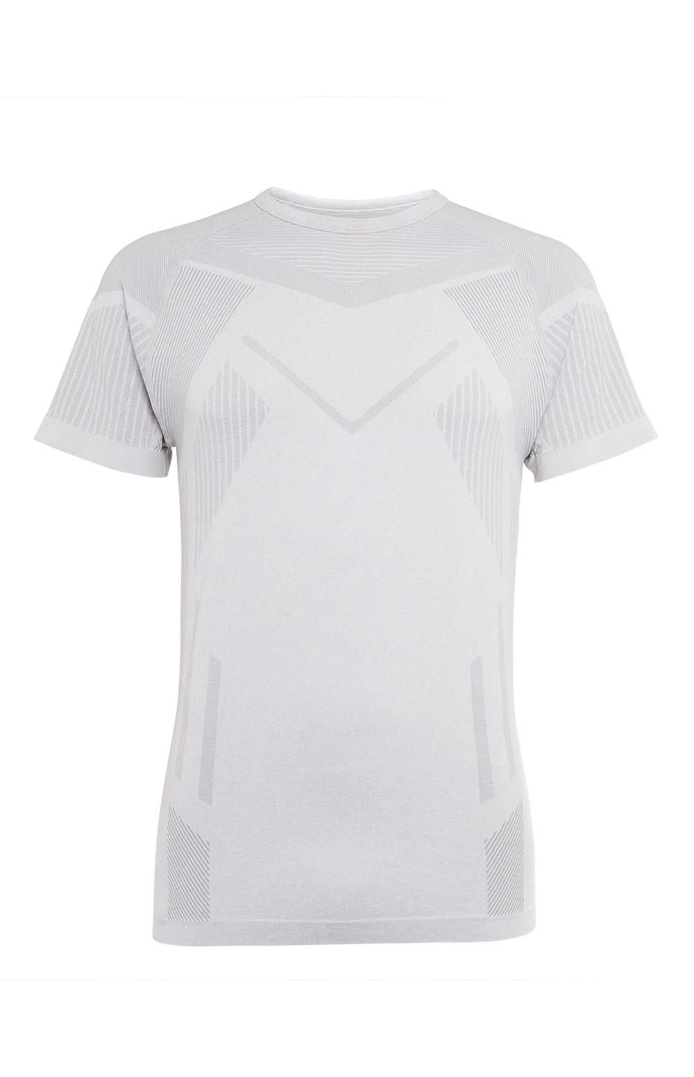 T-shirt geometrica bianca senza cuciture