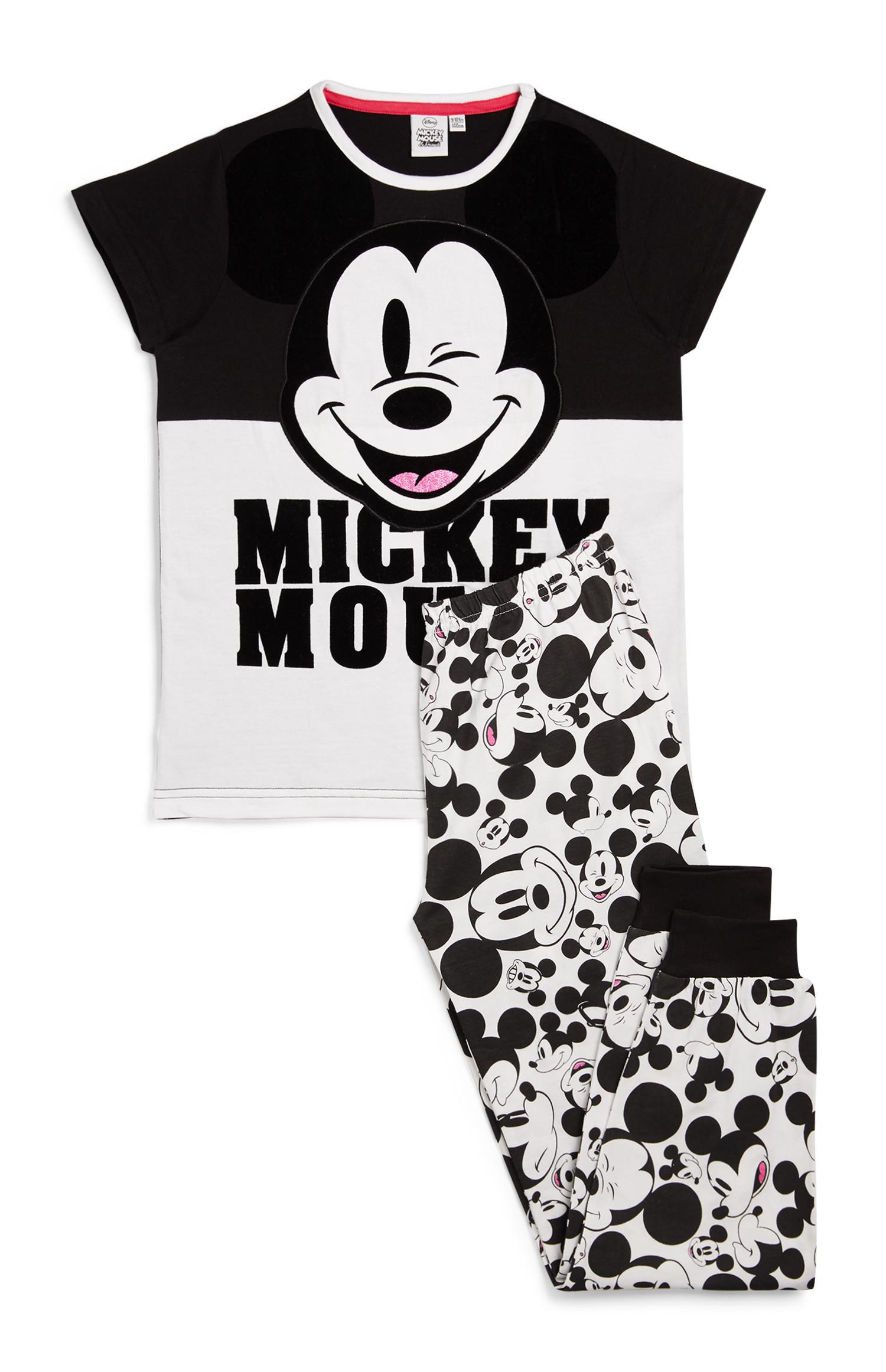 Pigiama bianco e nero Topolino