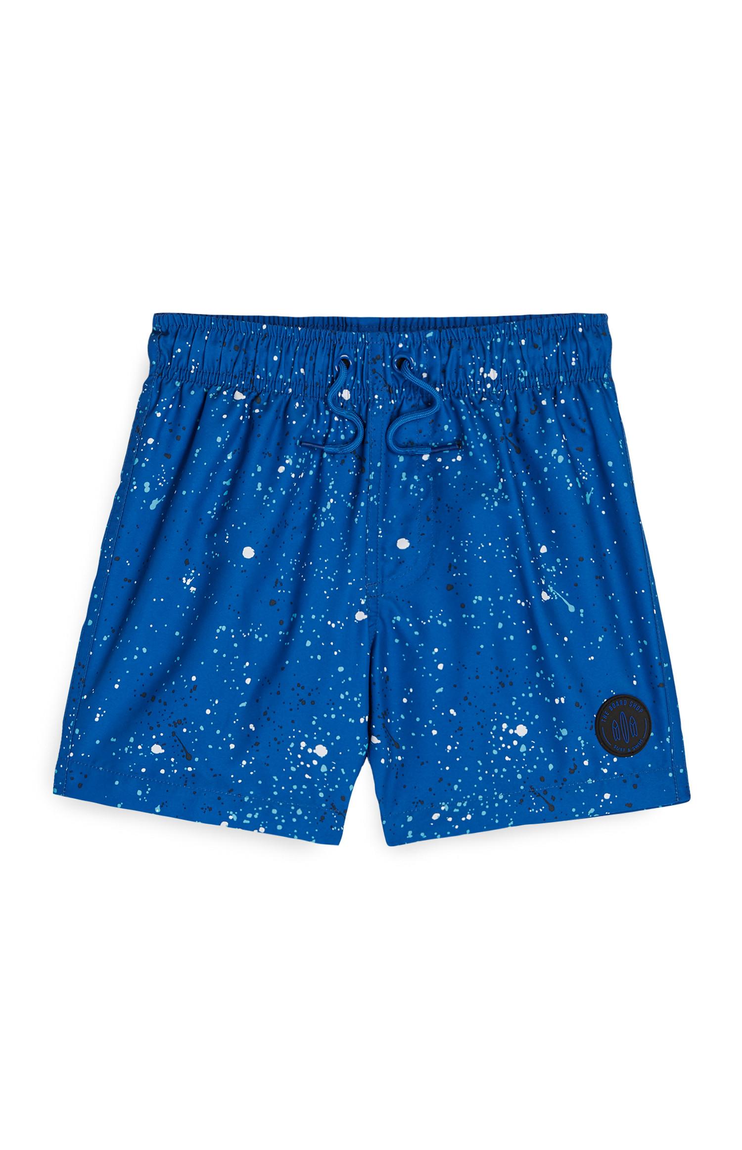 Calções salpicos tinta menino azul-cobalto