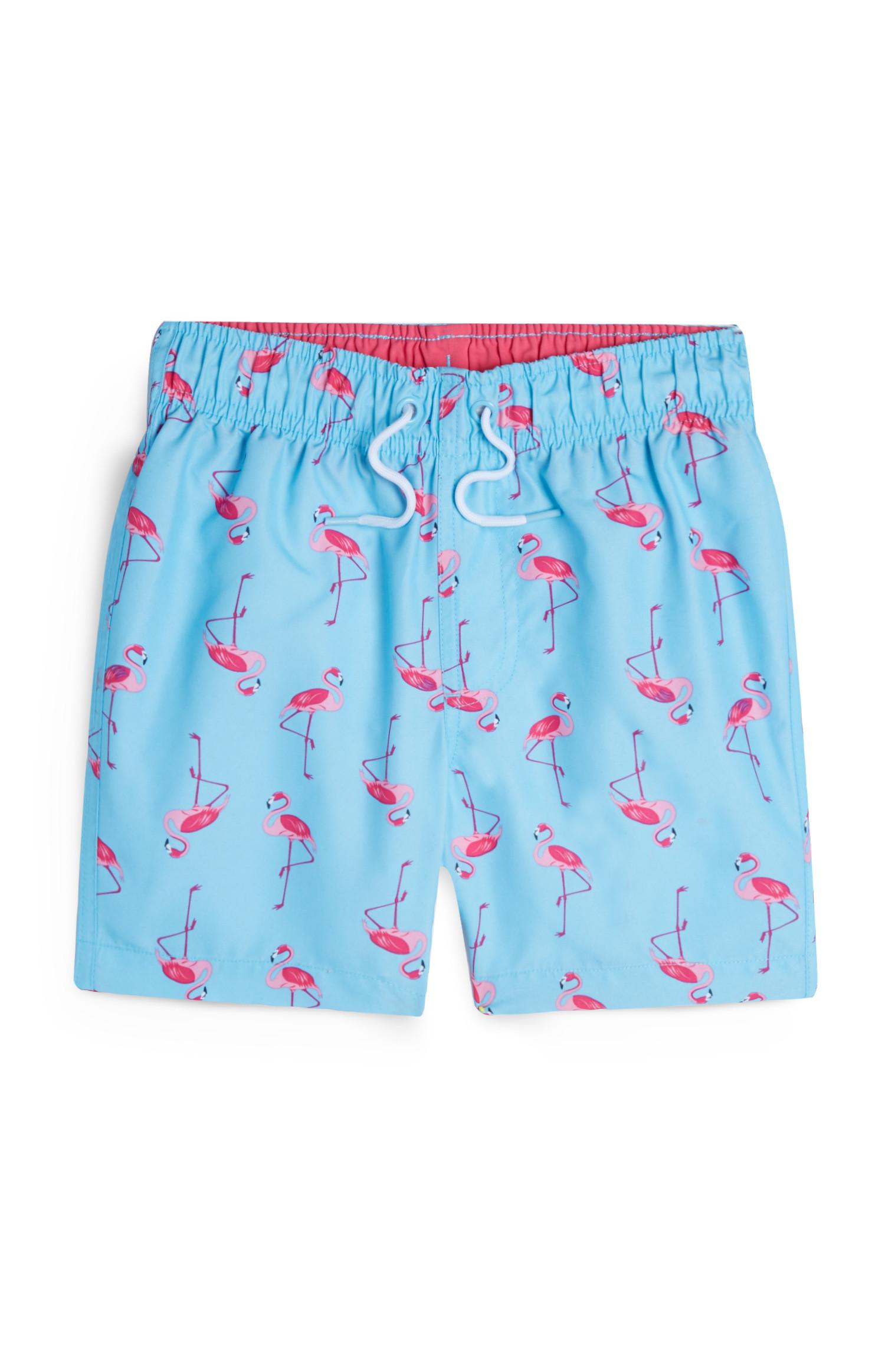 Shorts da bagno blu con fenicotteri da bambino