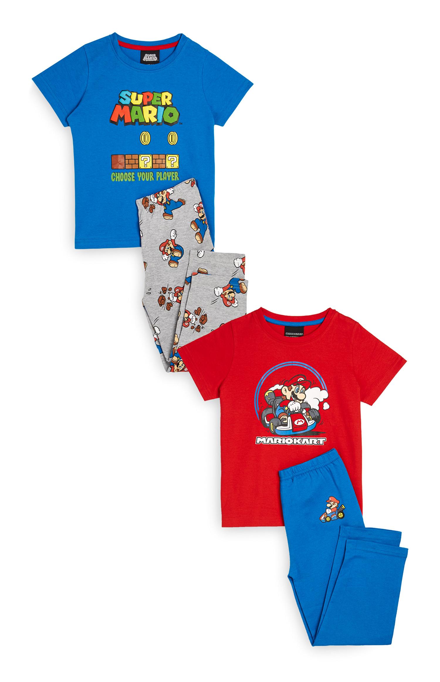 2 pigiami blu e rosso Super Mario