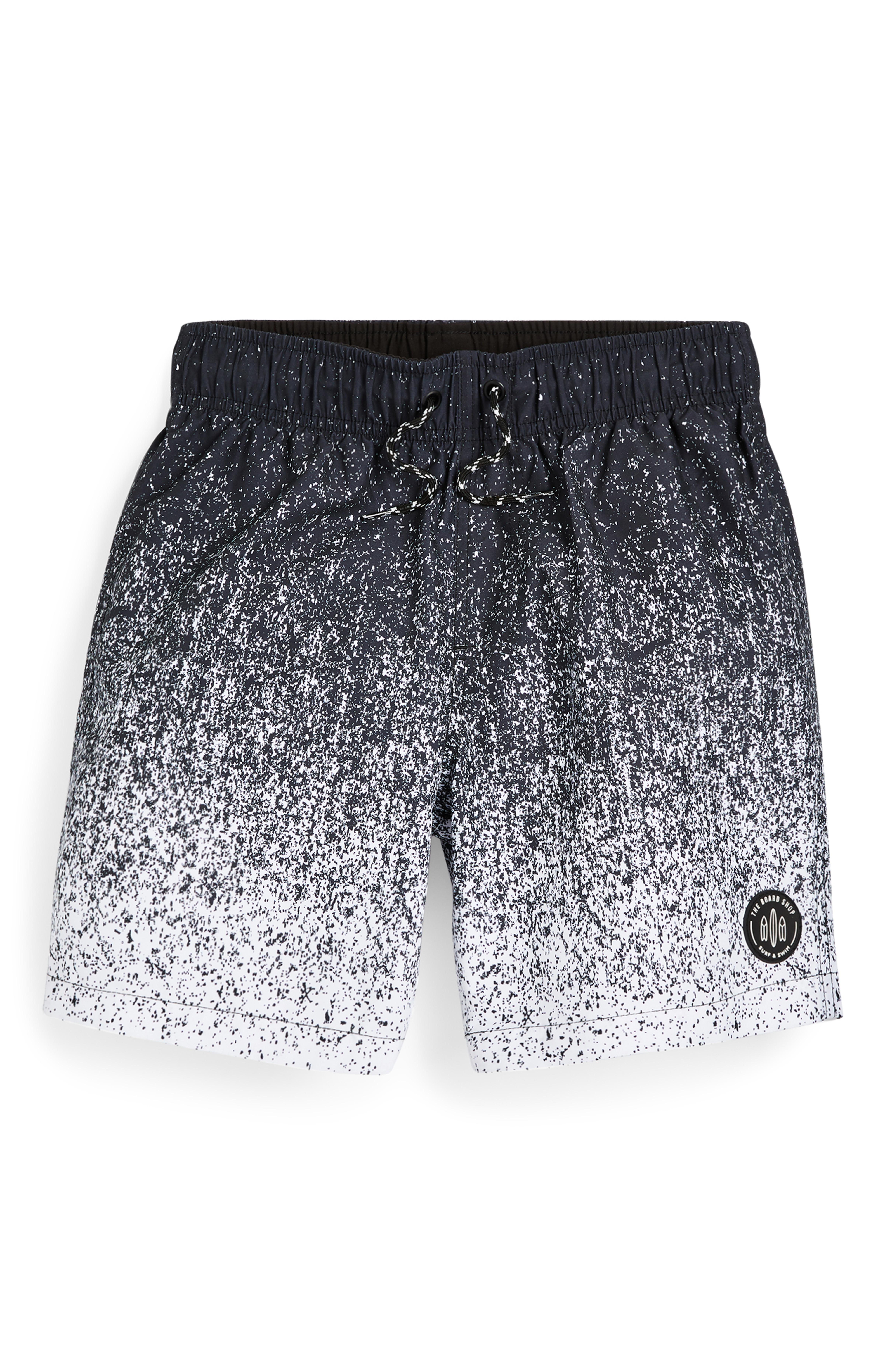 Črne zbledele plavalne kratke hlače za fante