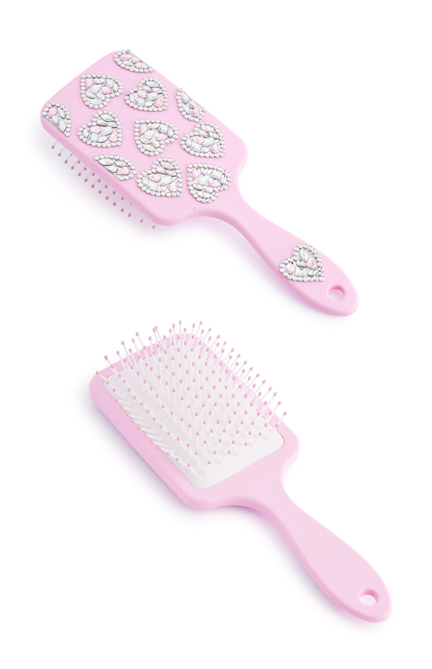 Escova plana cor-de-rosa diamante