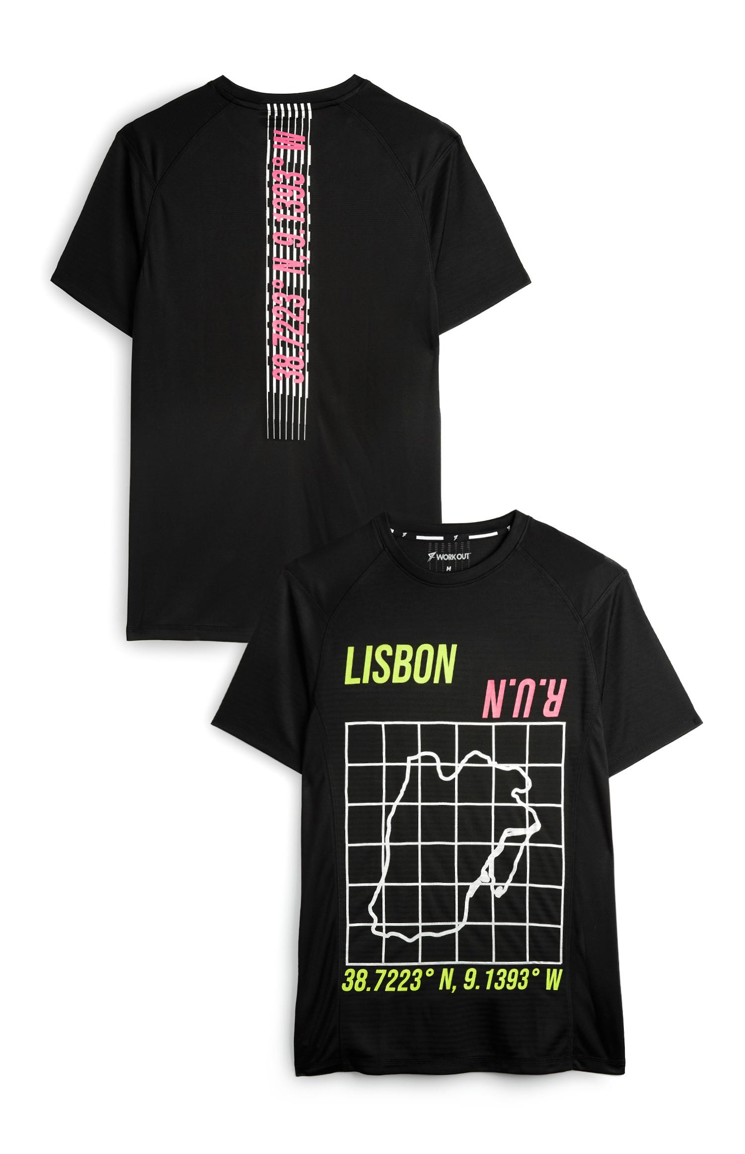 T-shirt desporto Lisbon preto