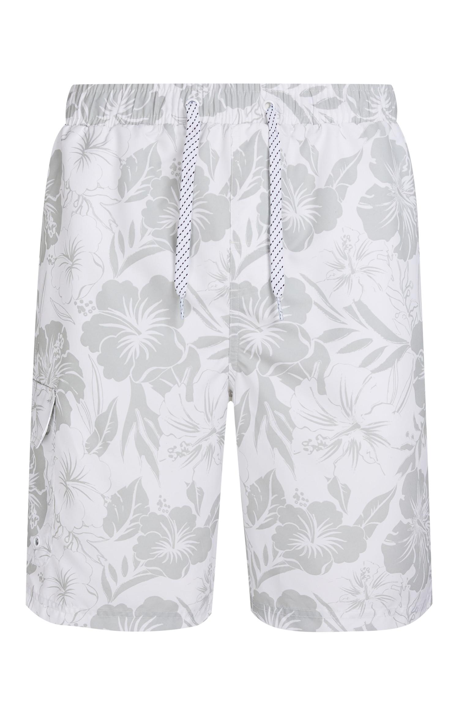 Calções banho cargo hibisco cinzento