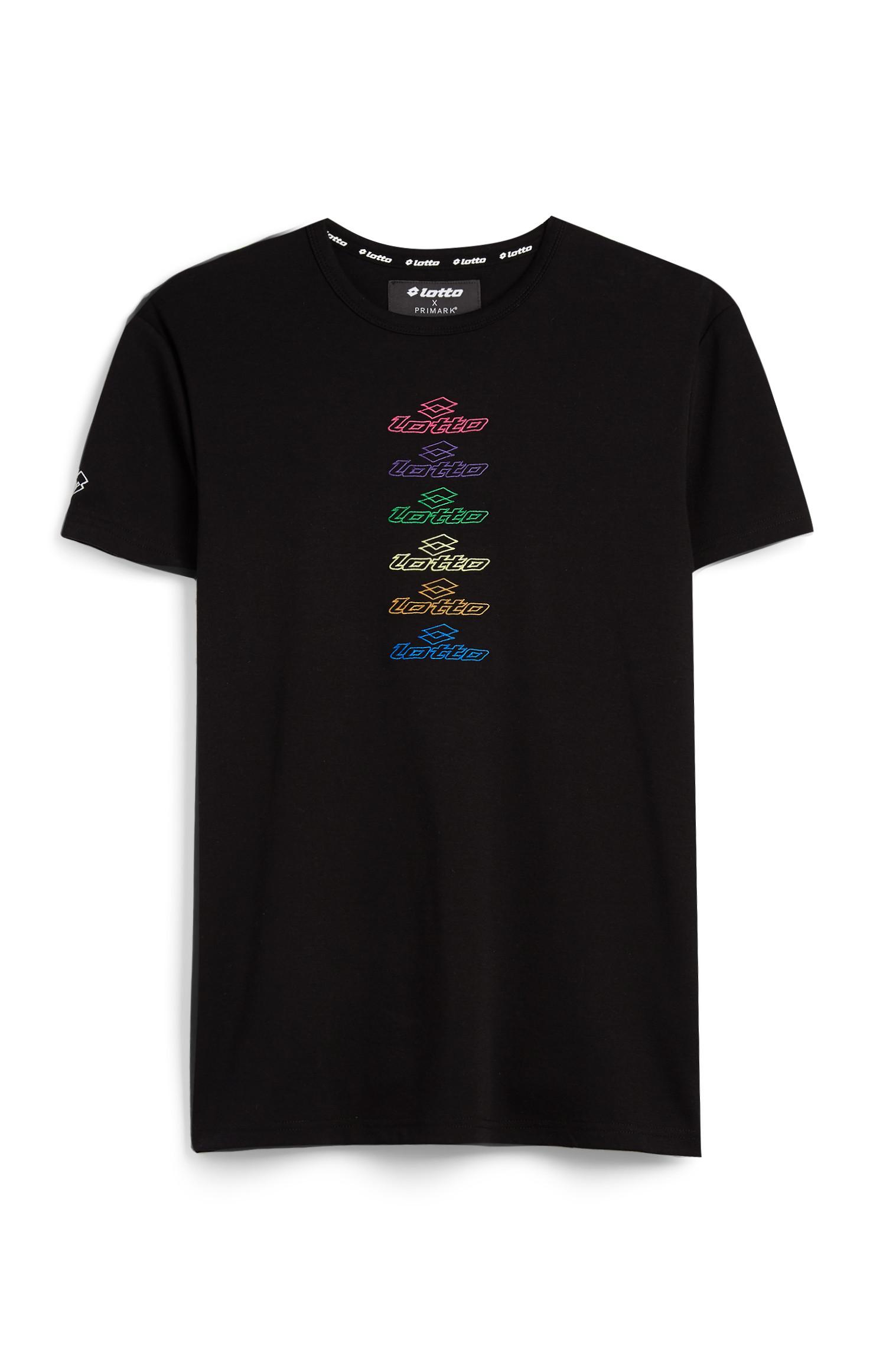 T-shirt Lotto nera con logo ripetuto