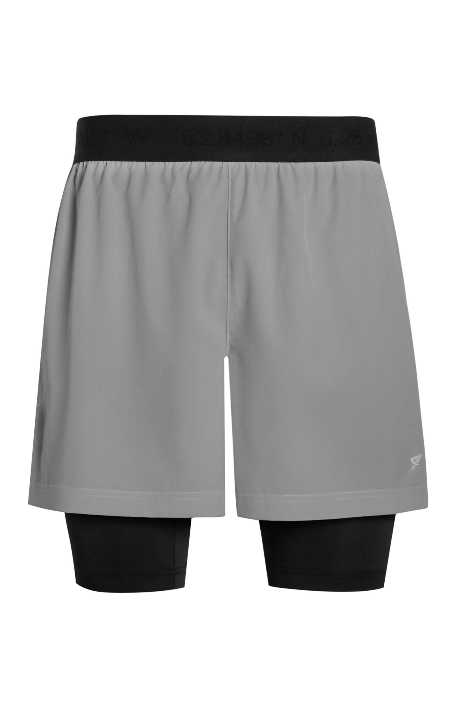 Shorts sportivi grigi 2 in 1