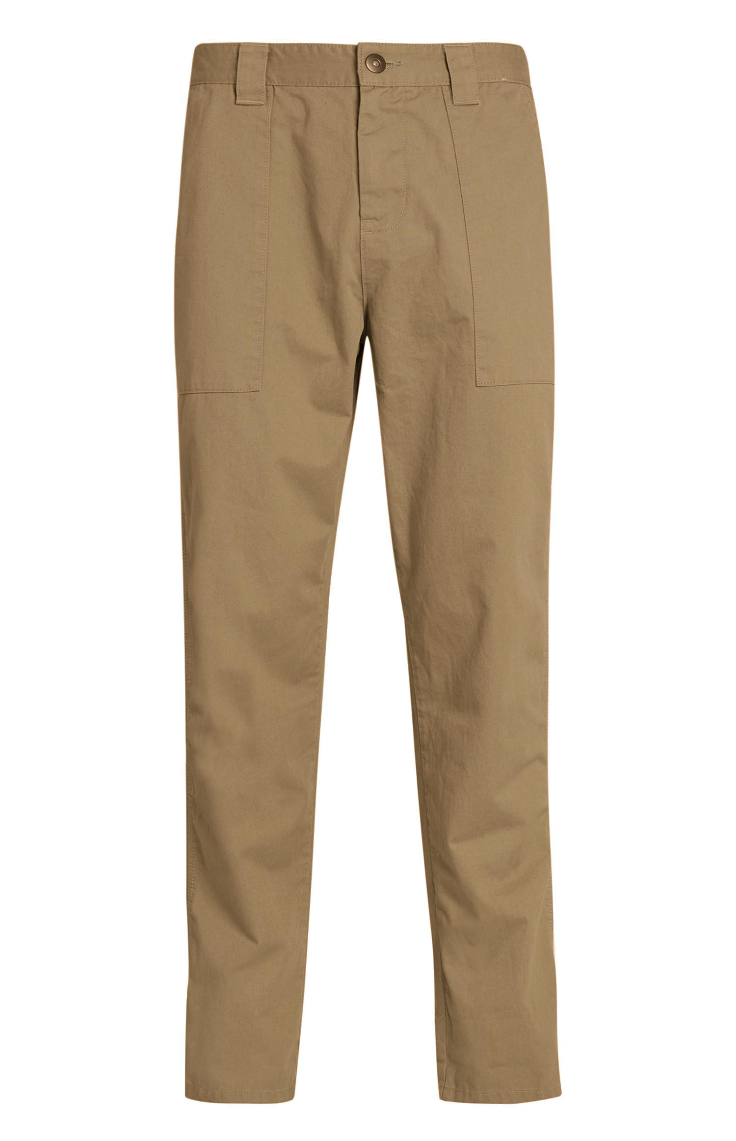 Calças carpinteiro corte direito bege
