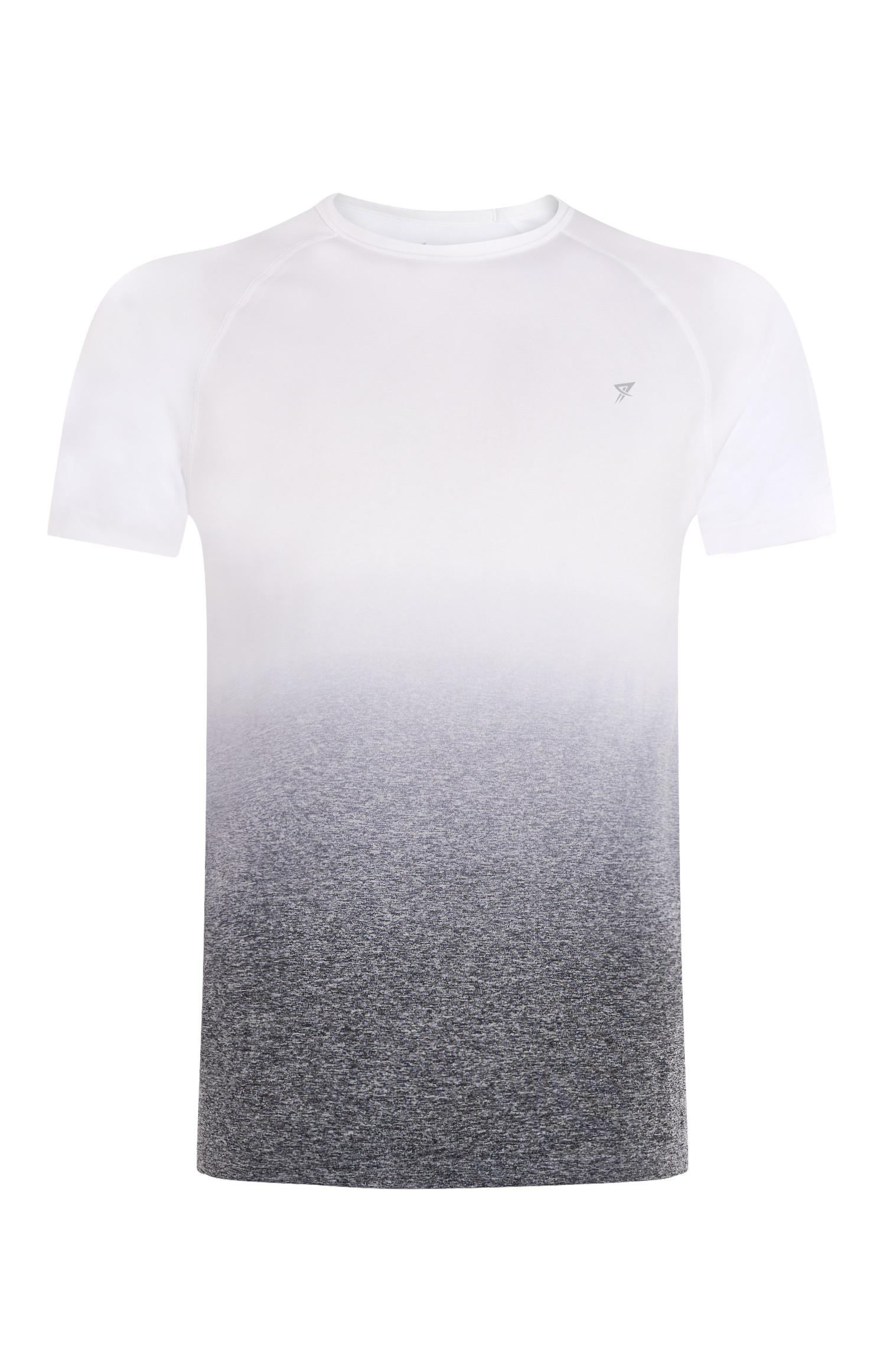 T-shirt ombré branco/cinzento
