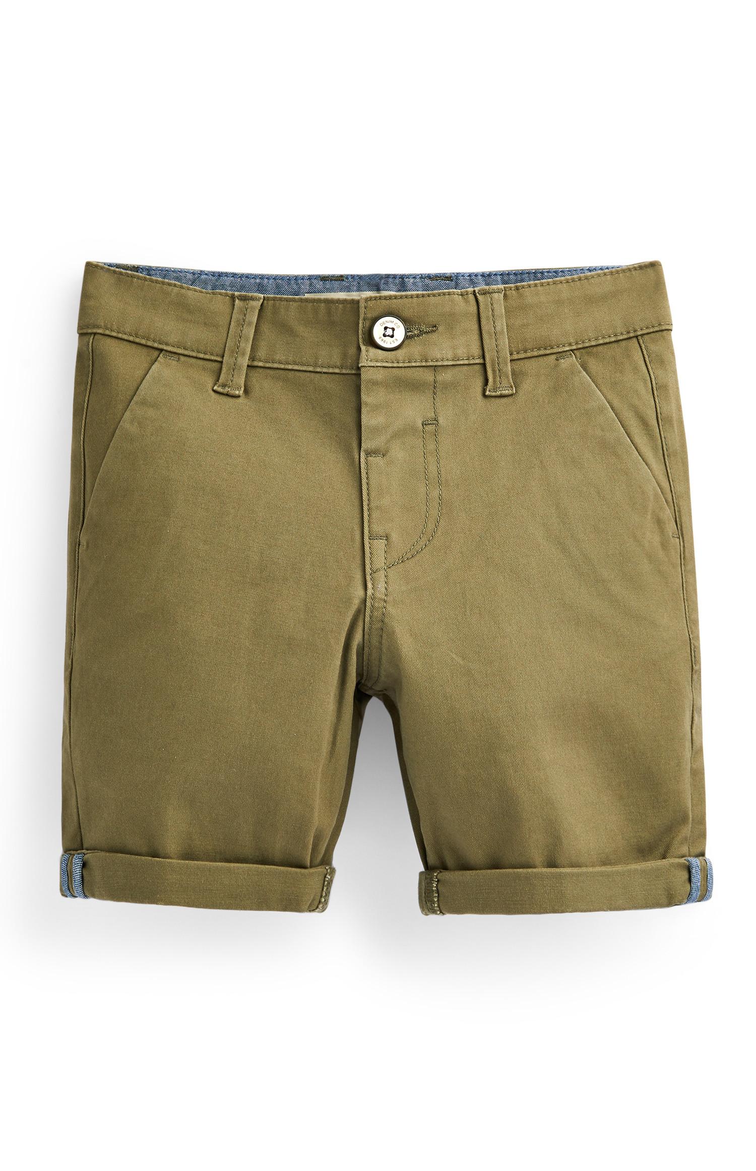 Calções chino menino caqui