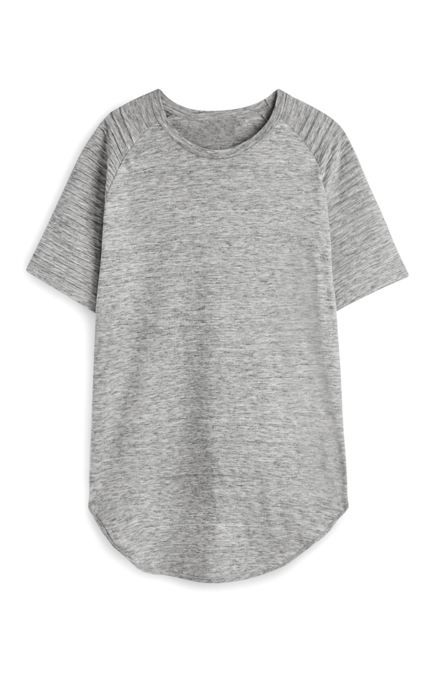 T-shirt raglã cinzento