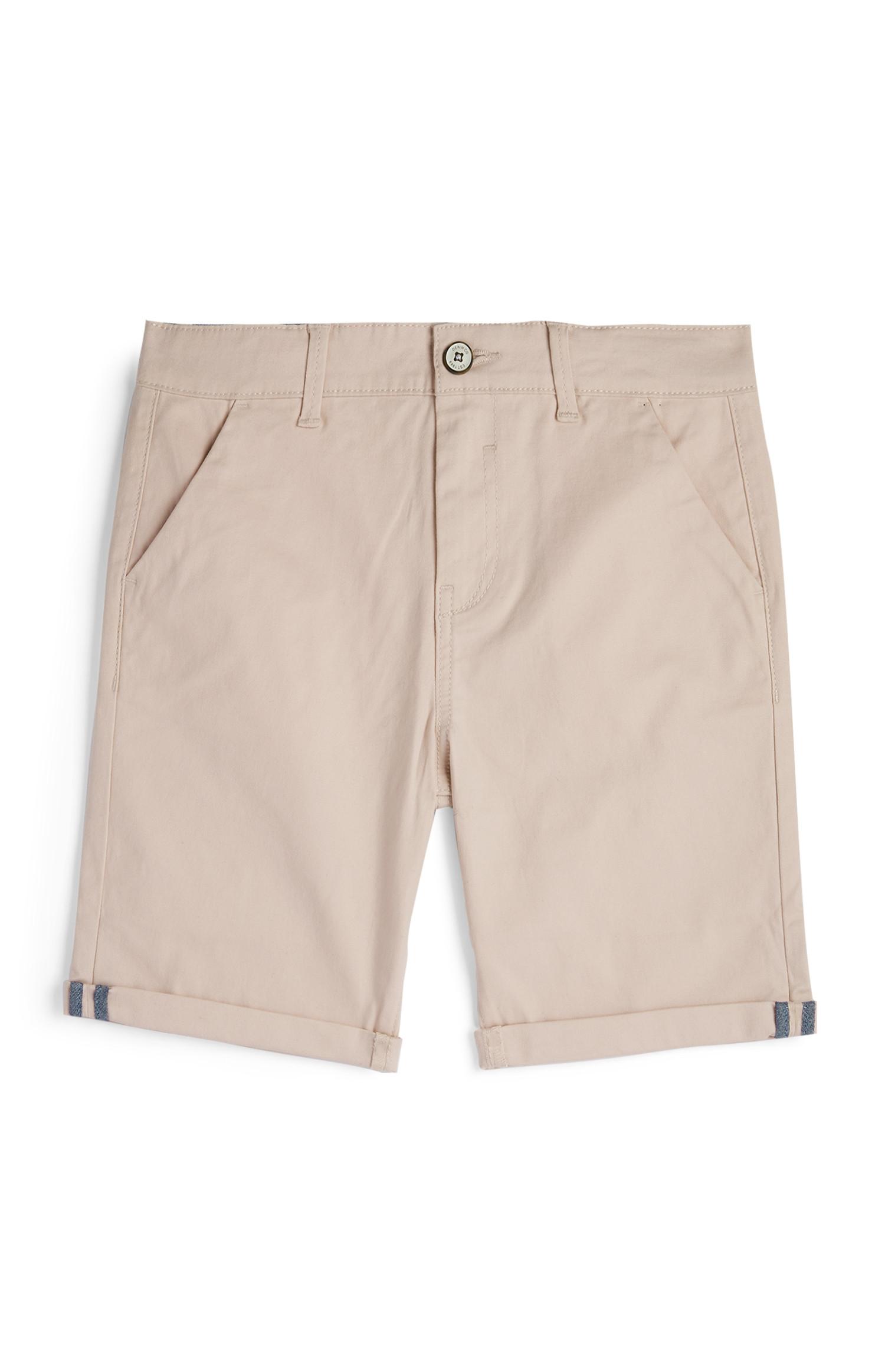 Shorts chino color pietra da ragazzo