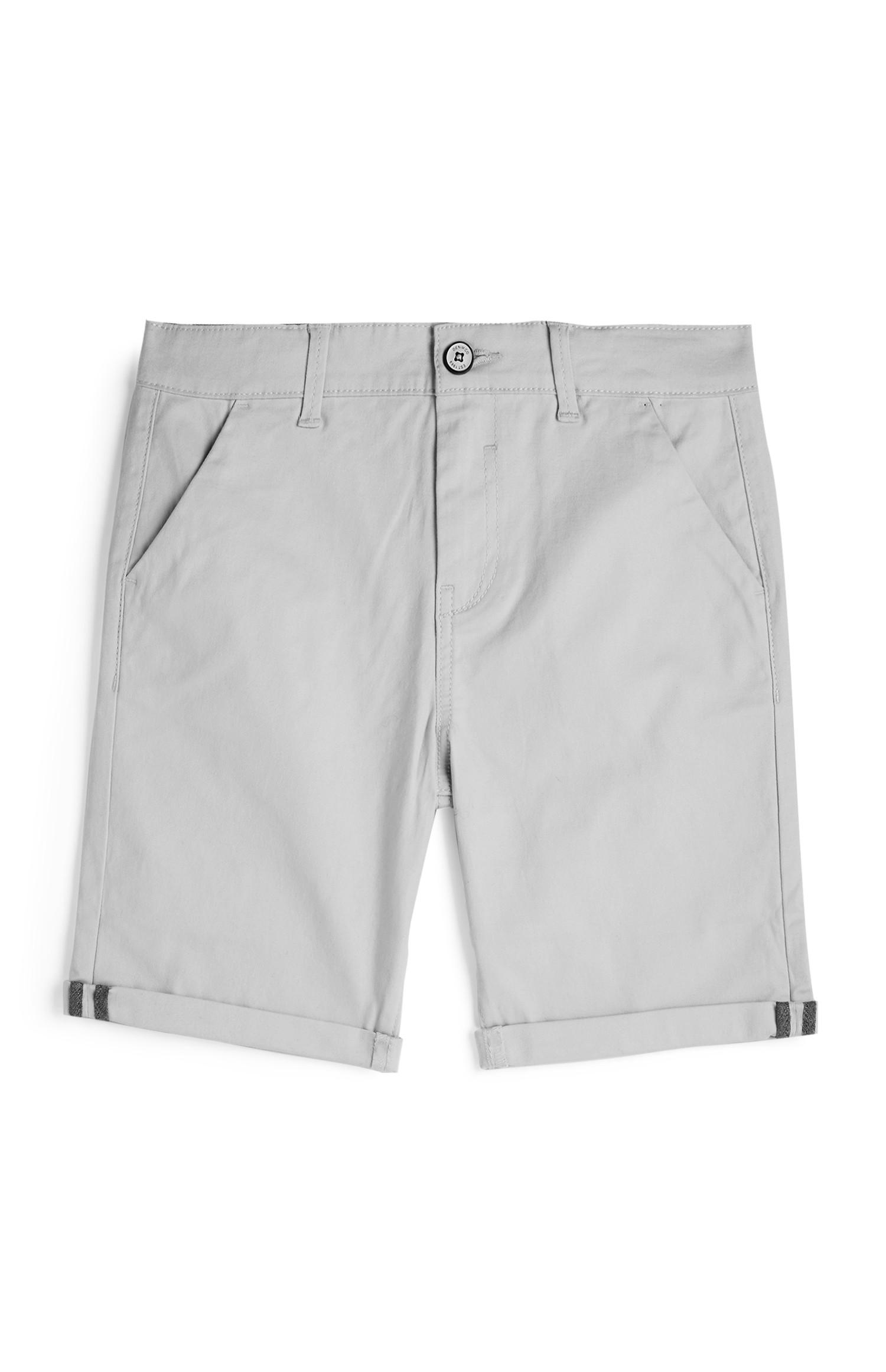 Calções chino rapaz cinzento