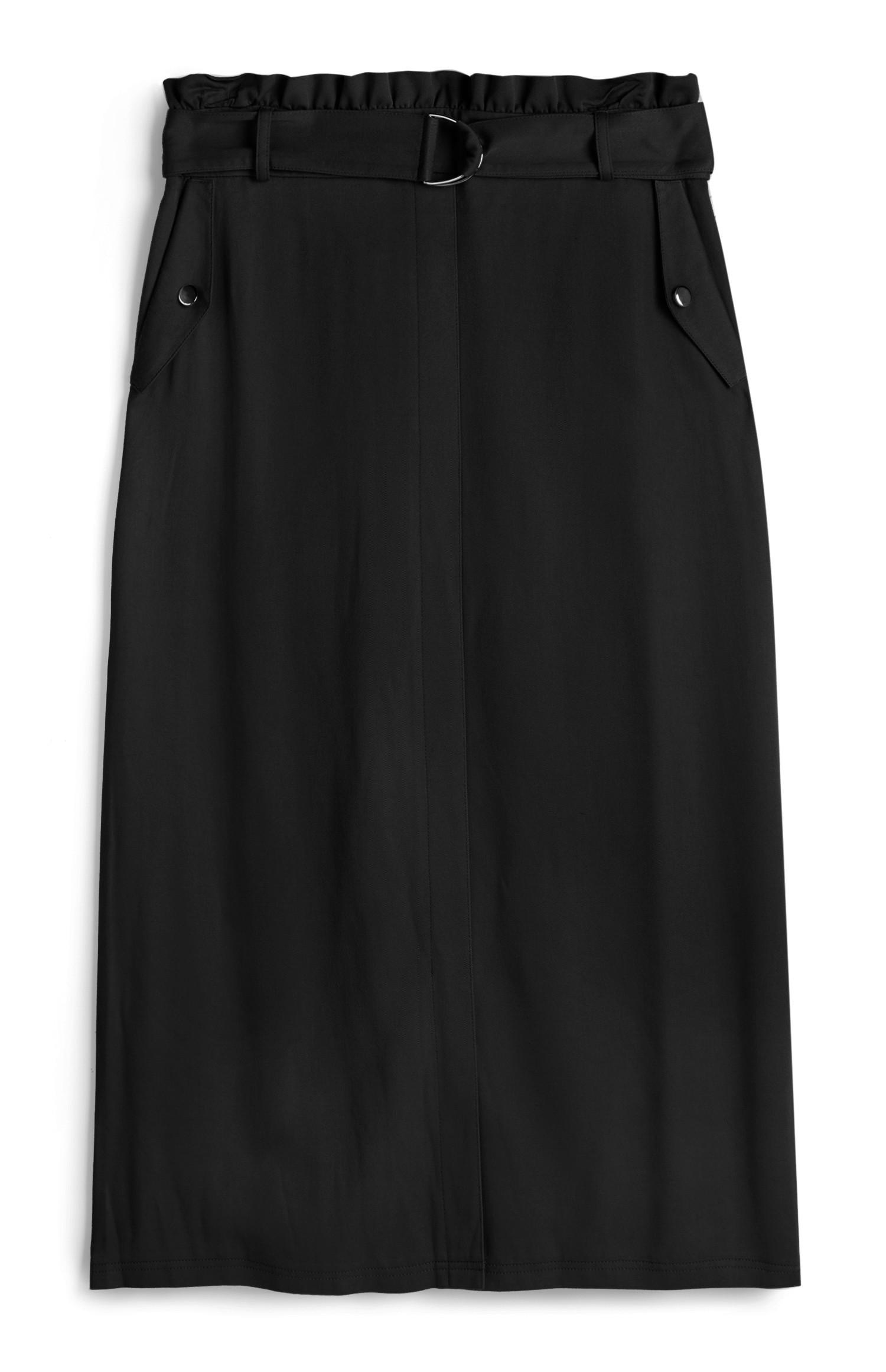 Črno srednje dolgo krilo s pasom