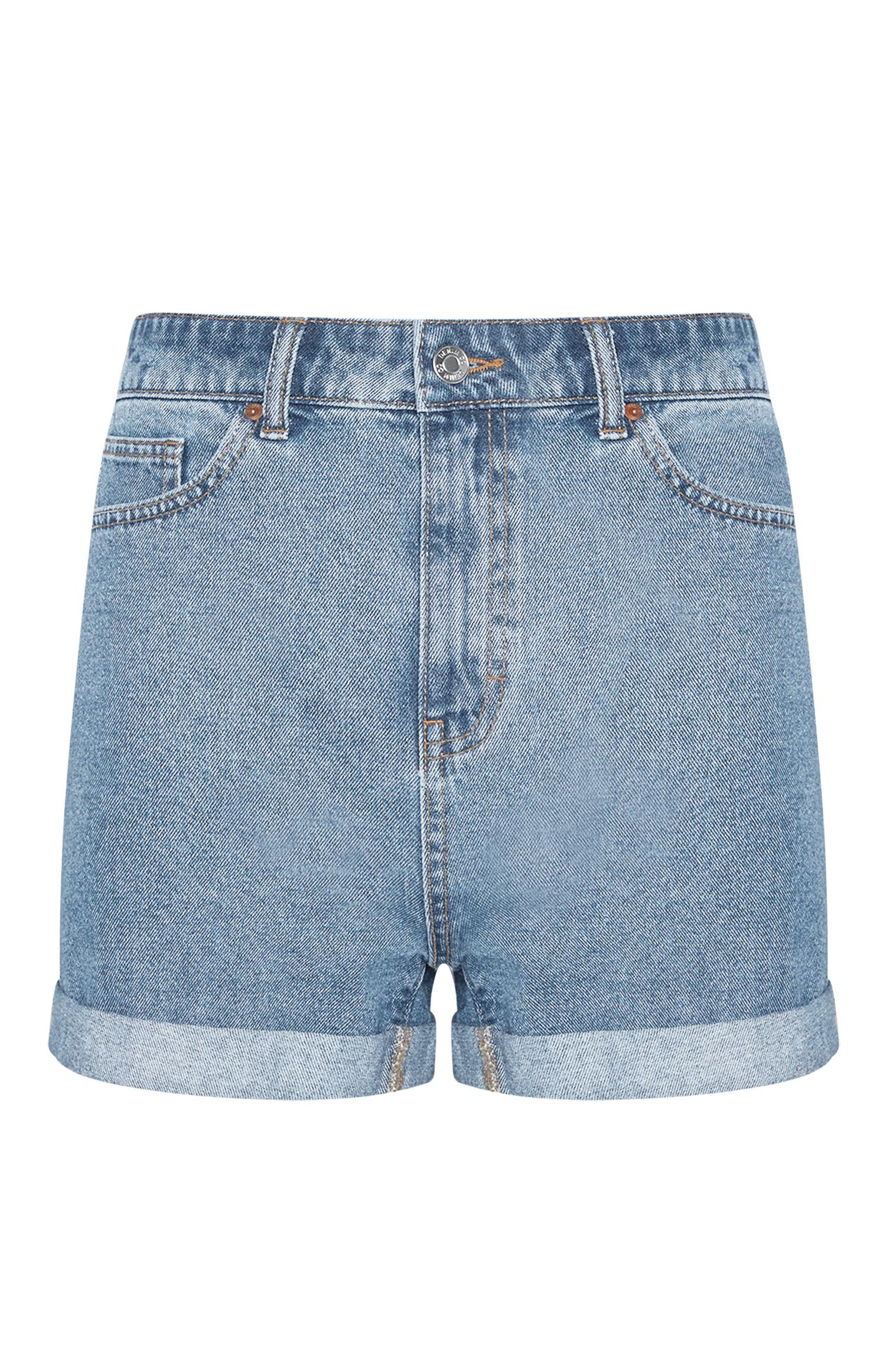 Short mom bleu en denim