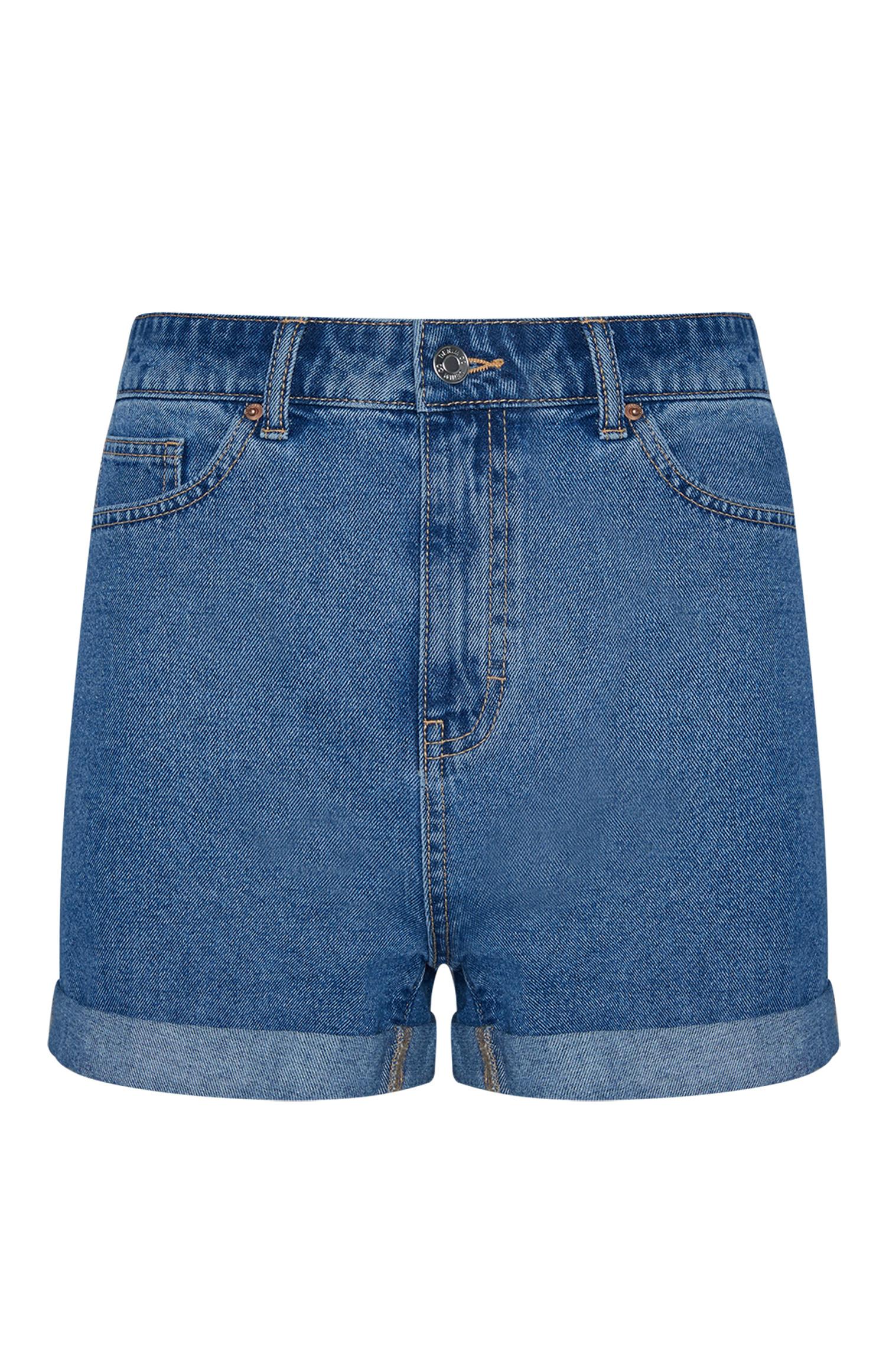 Short mom en denim bleu