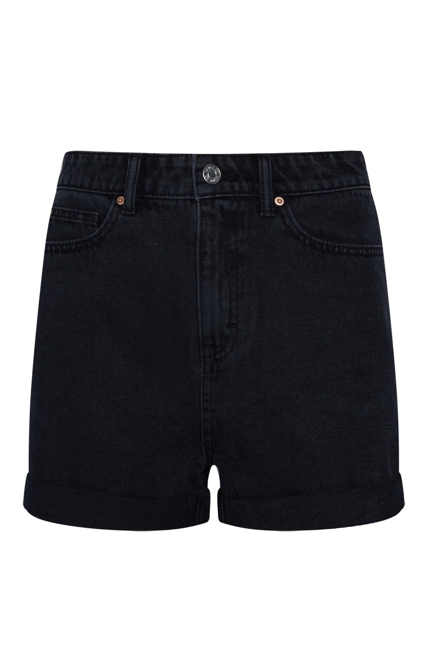 Short mom en denim noir