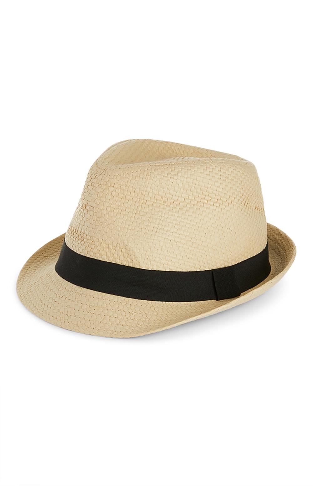 Cappello di paglia naturale con nastro nero