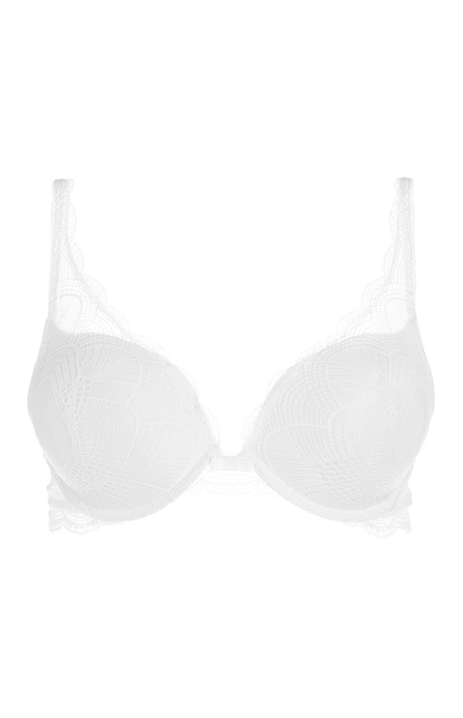 Soutien-gorge blanc rembourré en dentelle