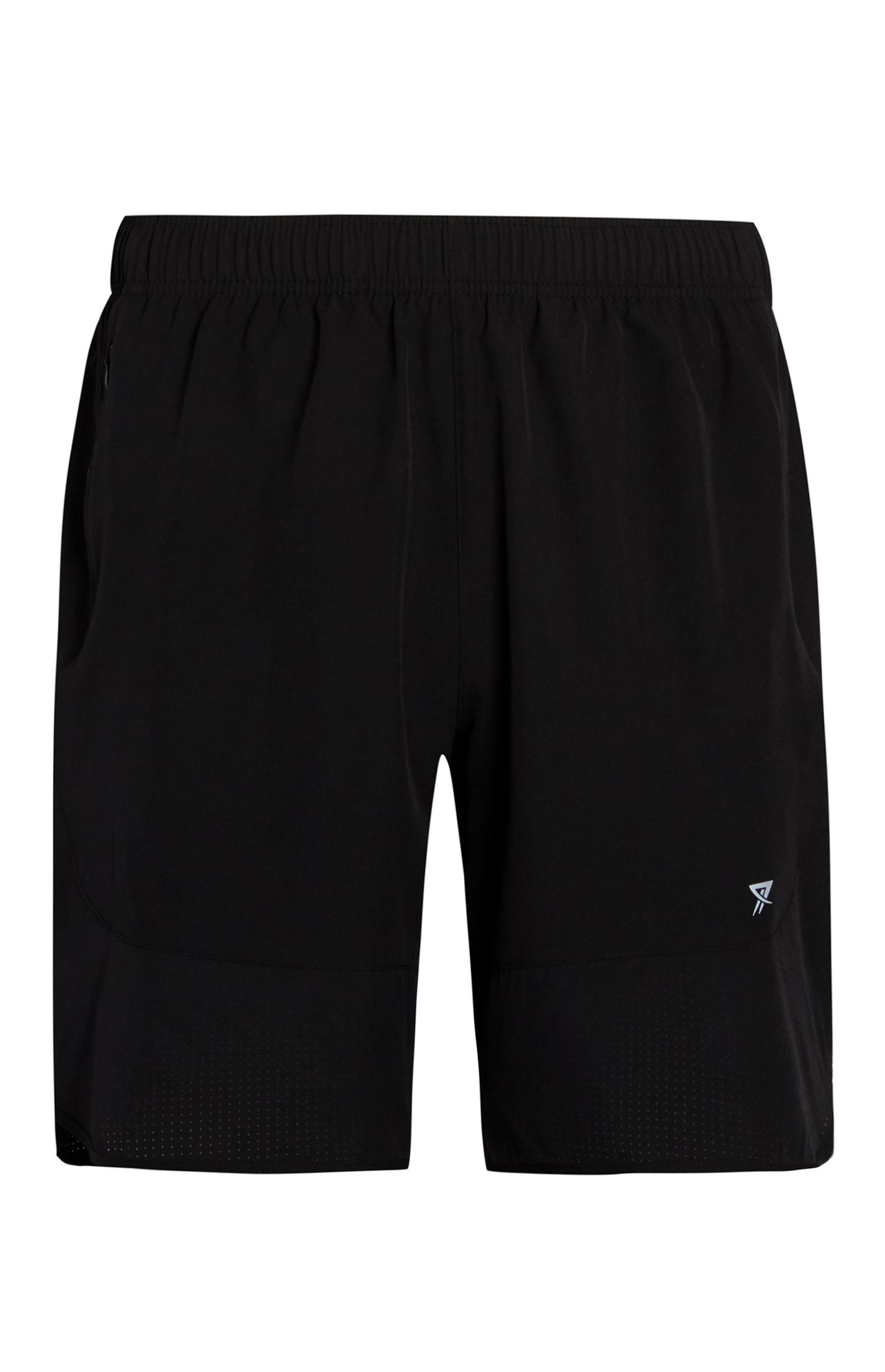 Črne srednje dolge telovadne kratke hlače