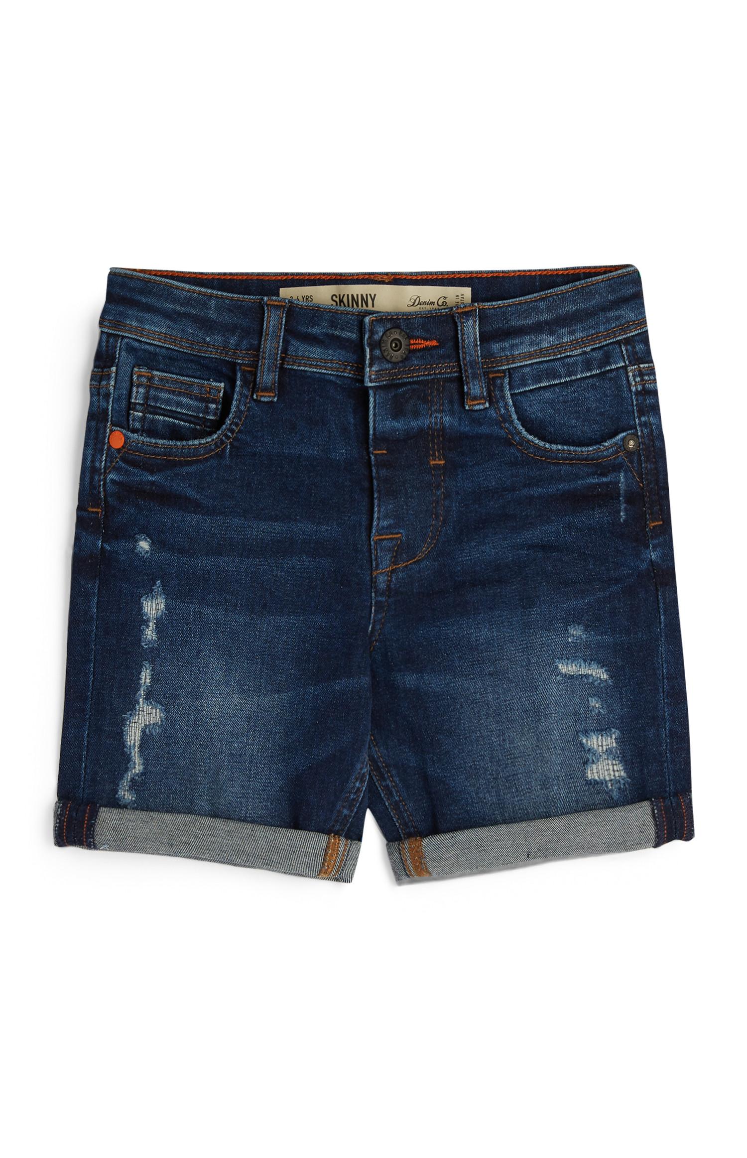 Calções rasgões rapaz índigo