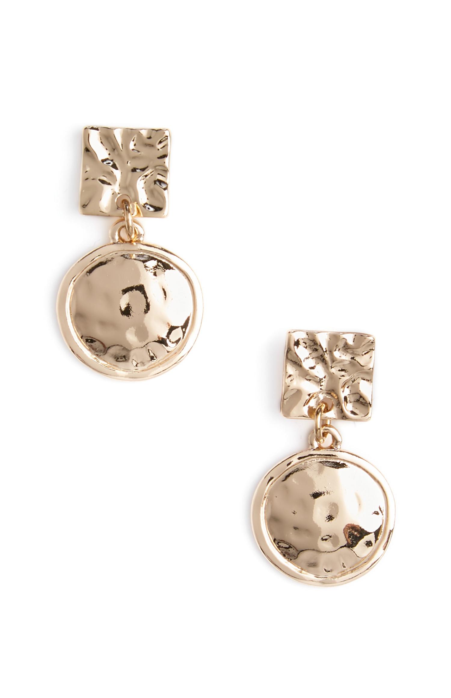 Mini ploščati okrogli viseči uhani