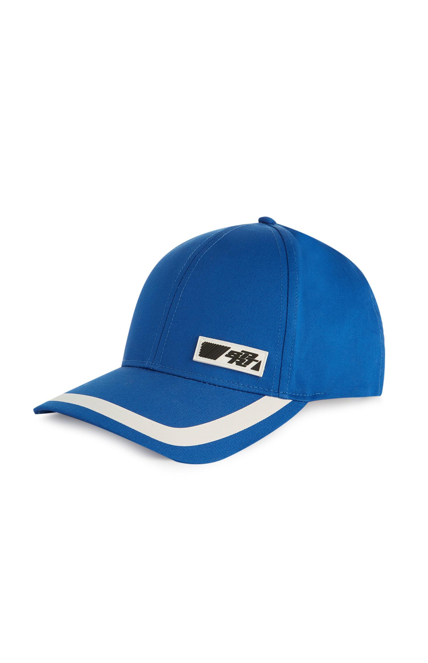 Cappello sportivo a righe blu cobalto