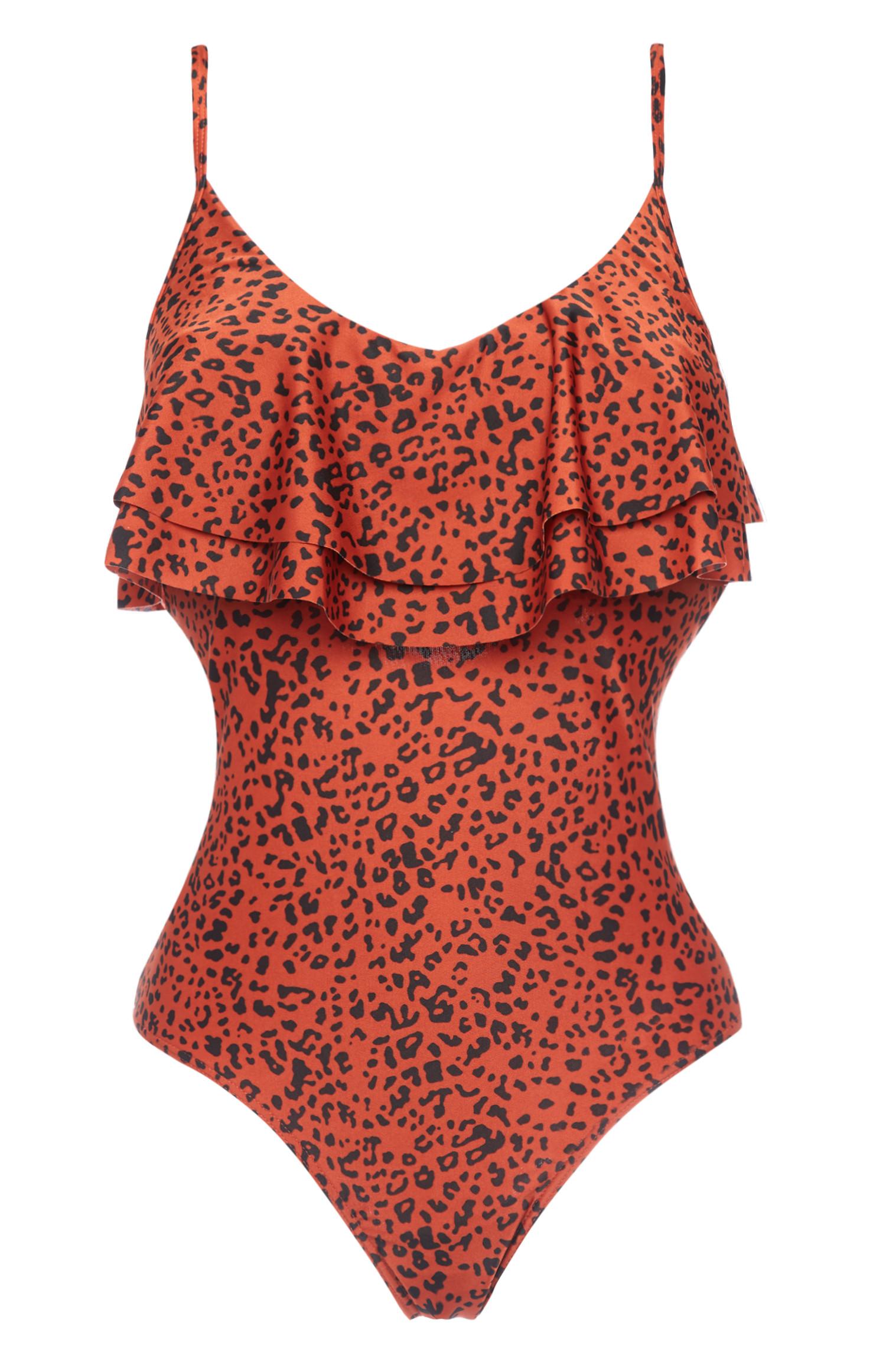 Maillot de bain terracotta à imprimé léopard