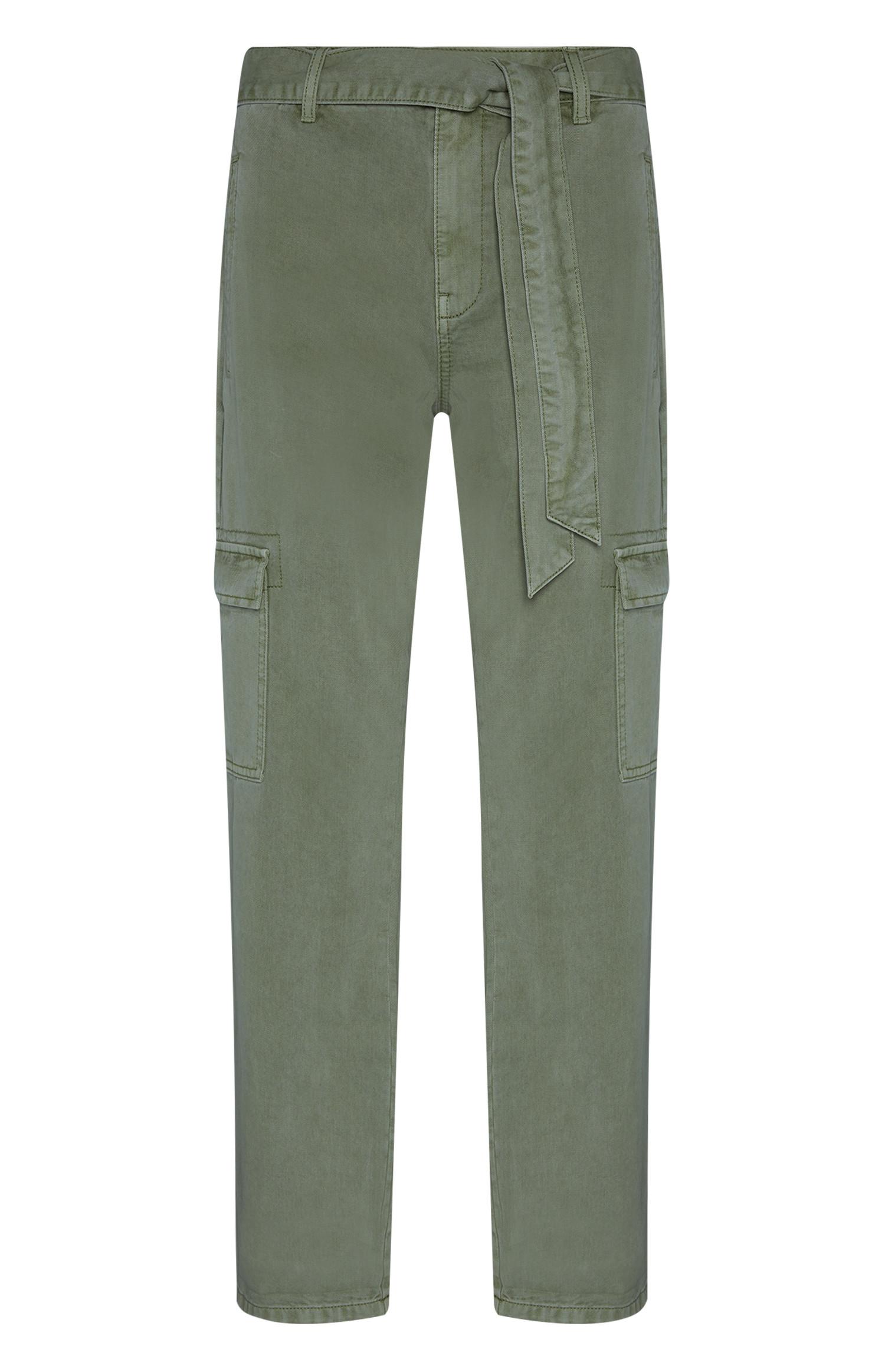 Pantalon cargo kaki à ceinture