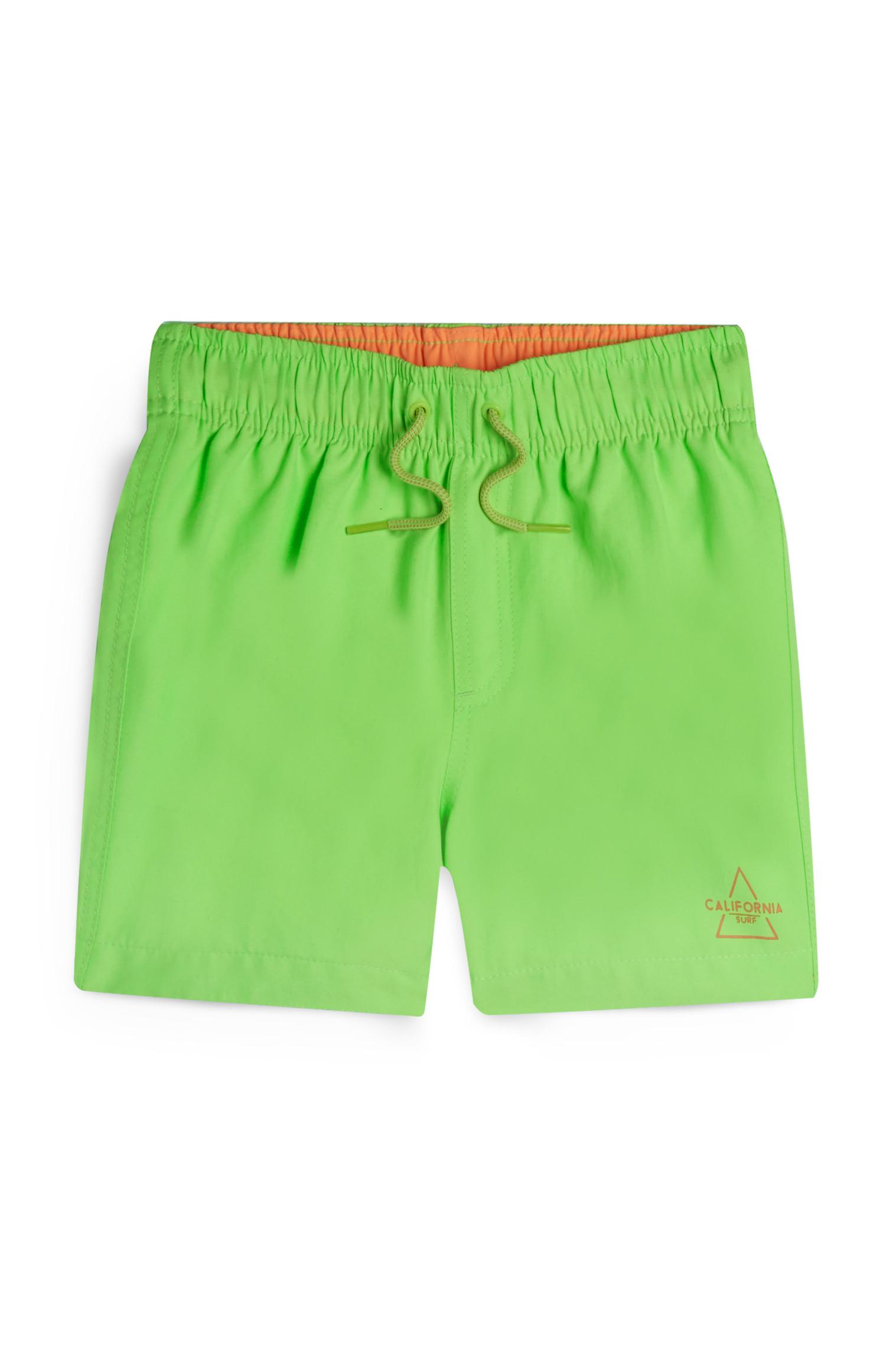 Calções banho rapaz verde néon
