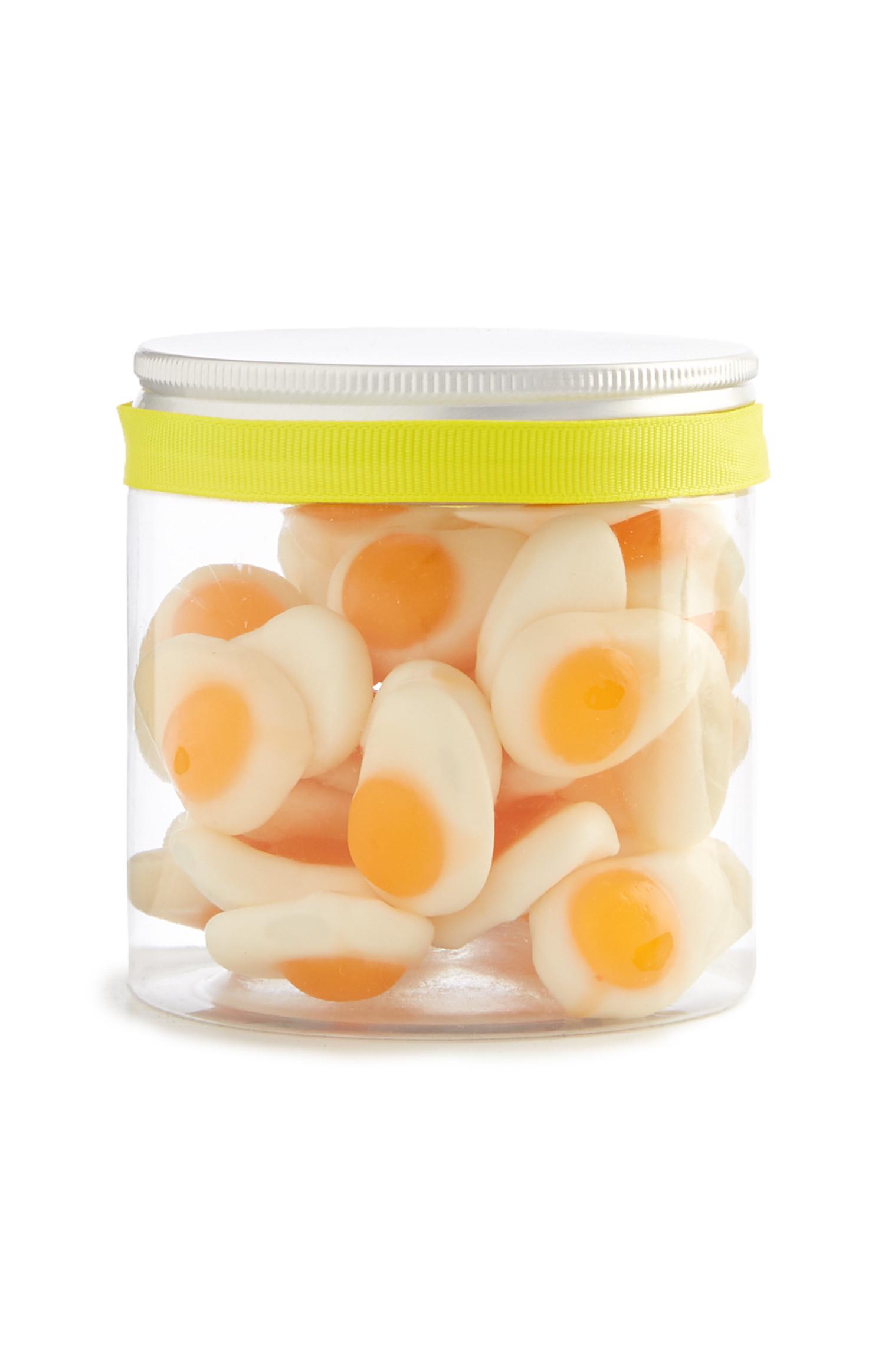 Kozarec gumijastih bombonov v obliki jajca