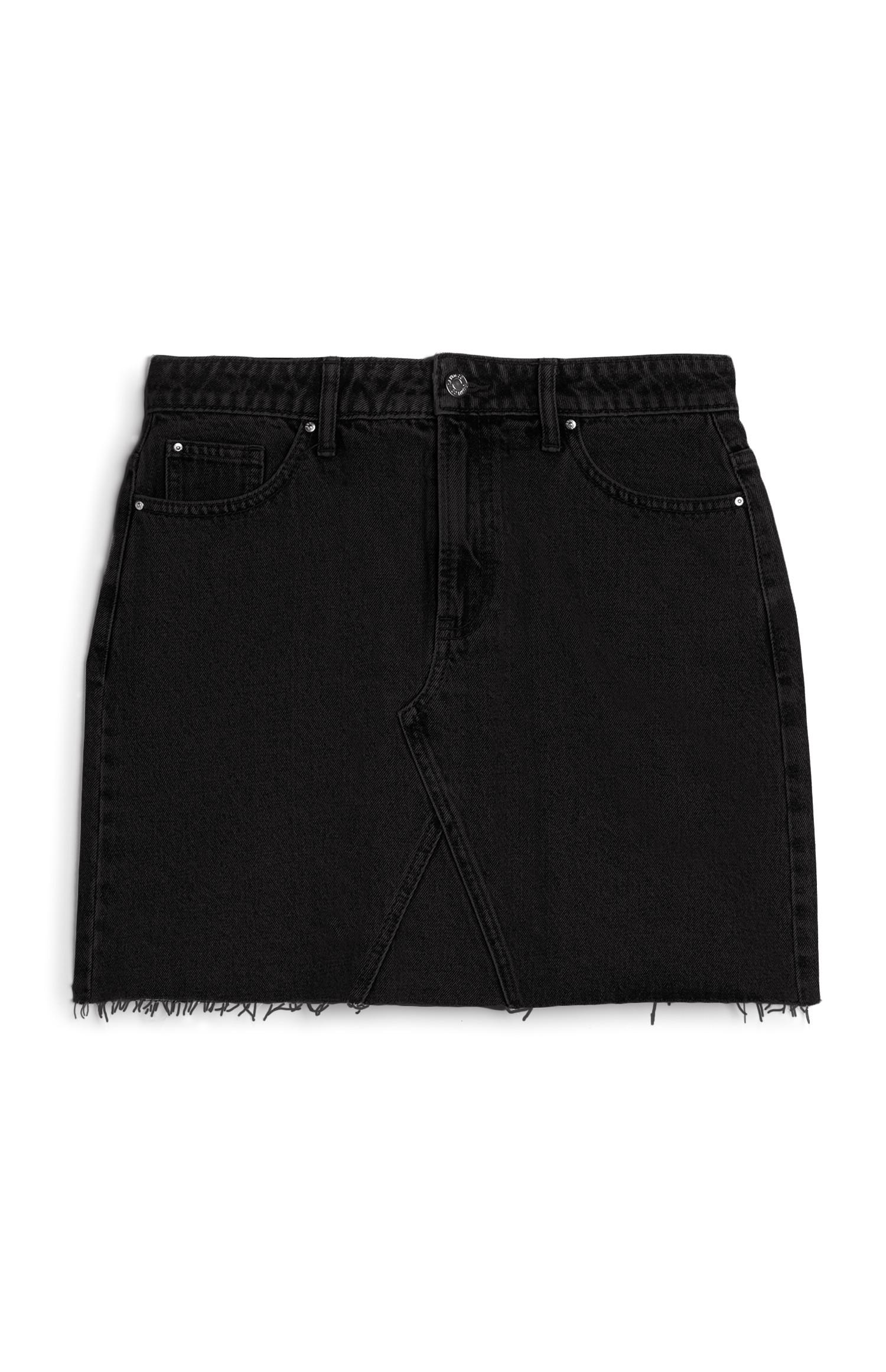 Mini-jupe basique en denim noir