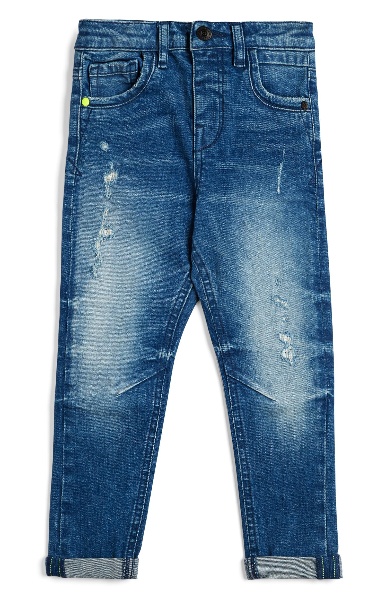 Jeans sbiaditi con risvolto da bambino