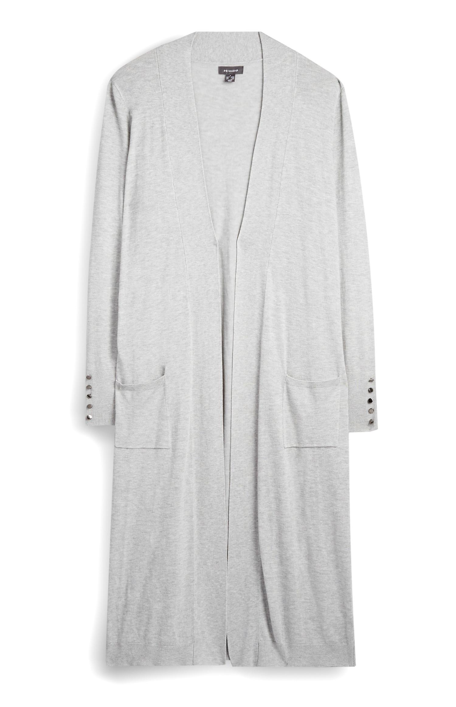 Cardigan long gris chiné