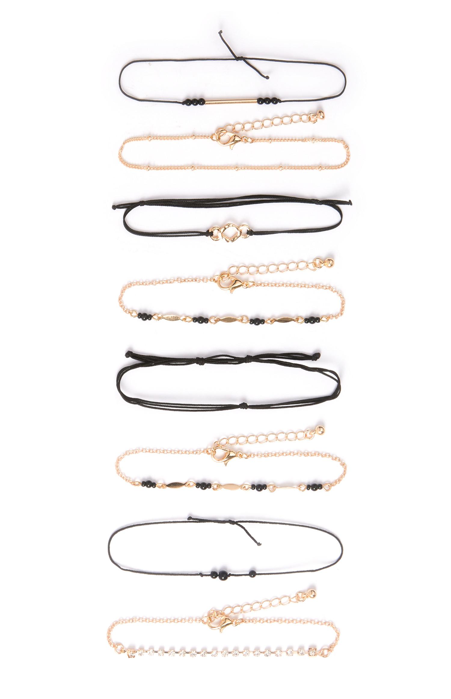 Lot de 8 bracelets noirs et jaunes
