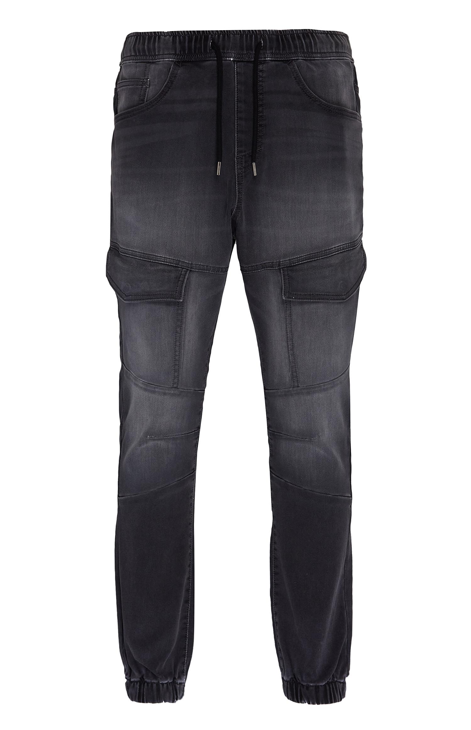 mens denim cargo trousers