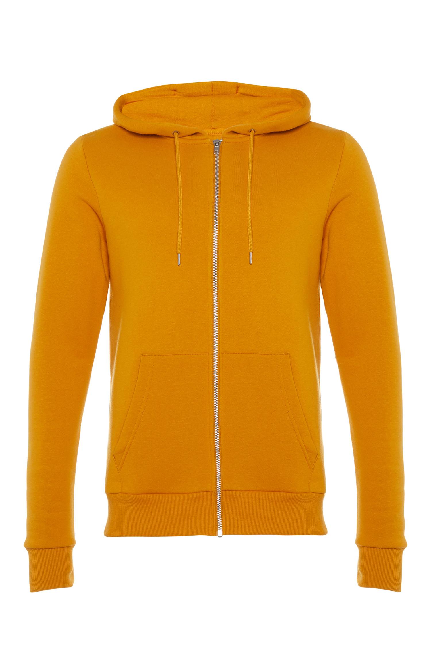 Gorčična jopica s kapuco in zadrgo