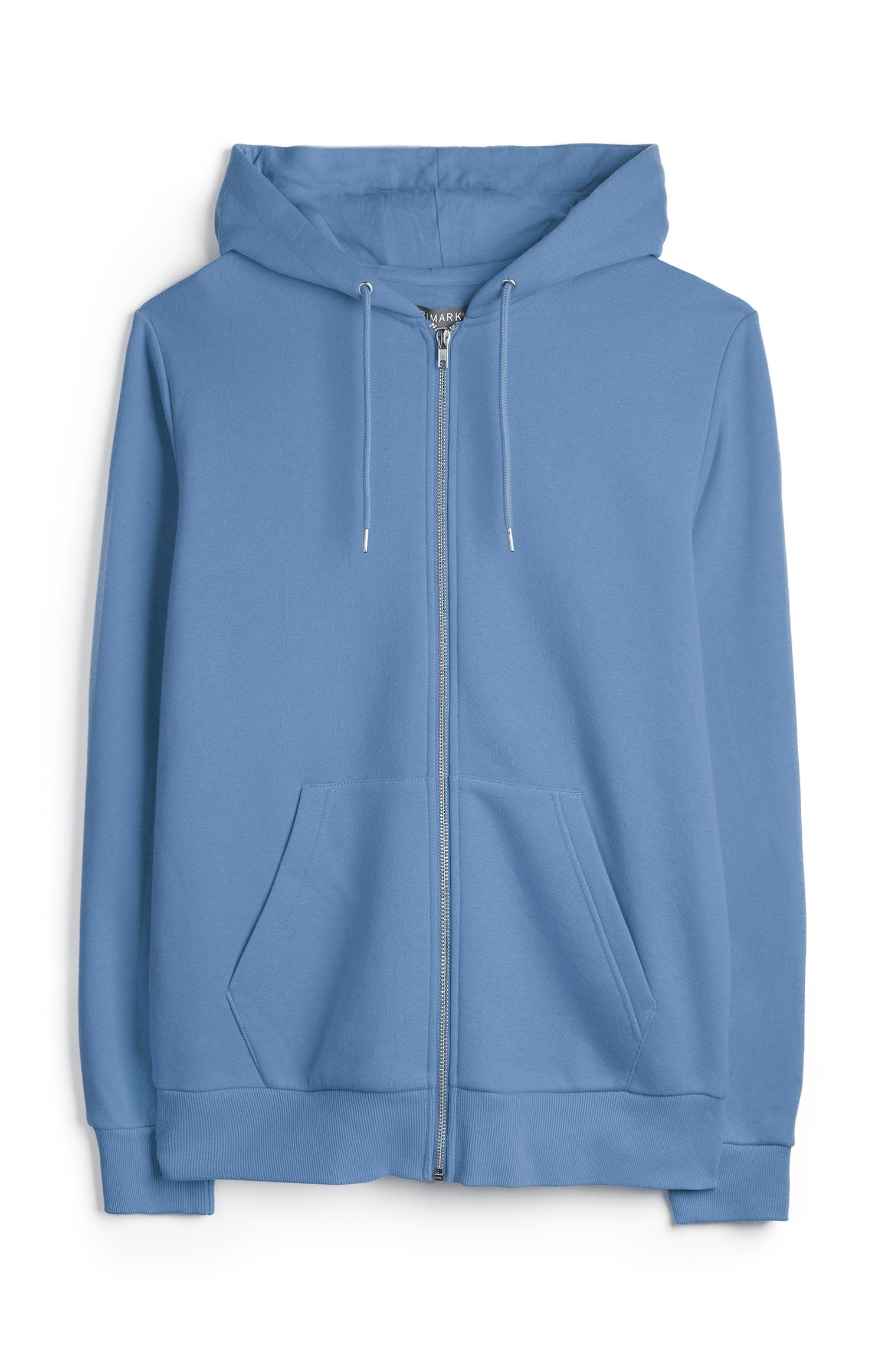 Sweat à capuche bleu zippé