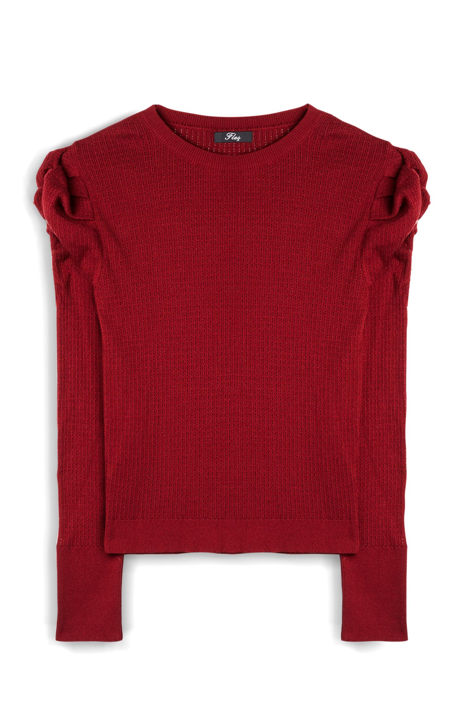 Camisola manga comprida balão vermelho