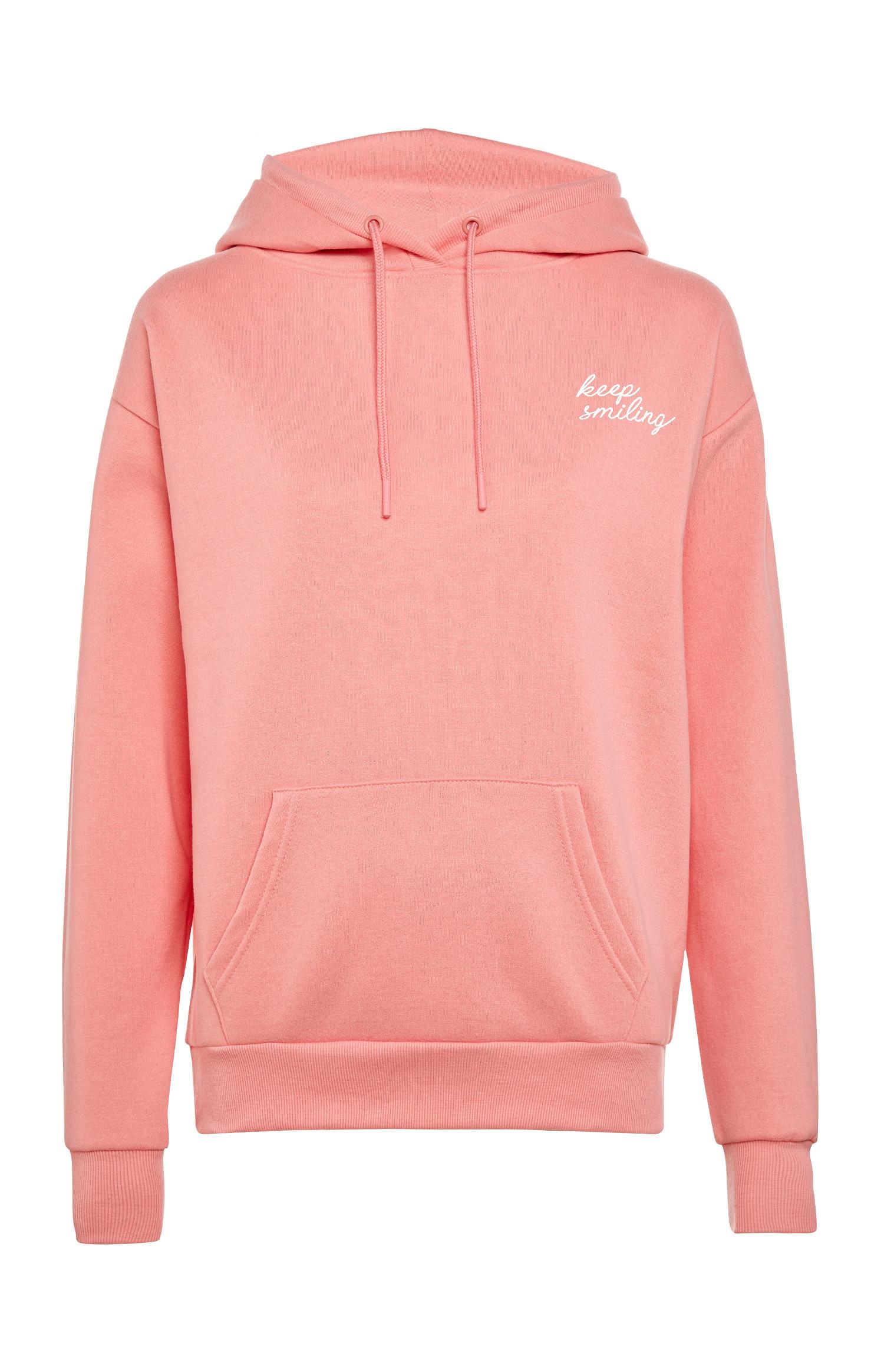 Camisola capuz bolsos frente slogan cor-de-rosa bebé