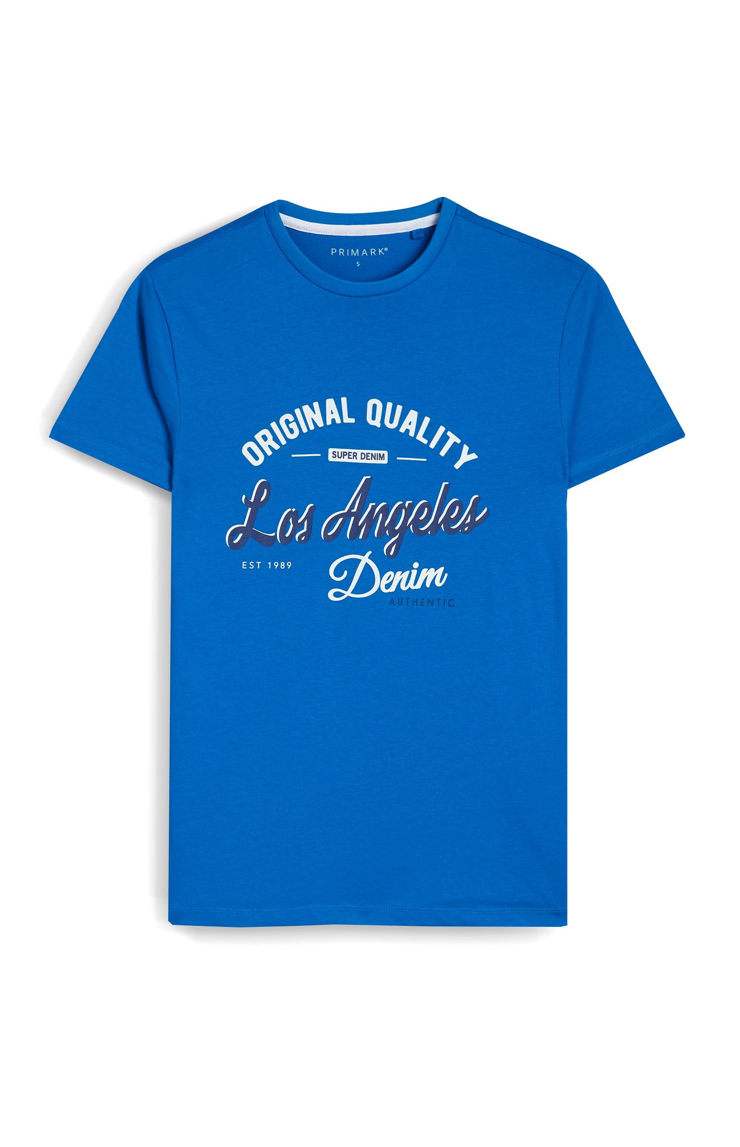 T-shirts manga curta Los Angeles azuis