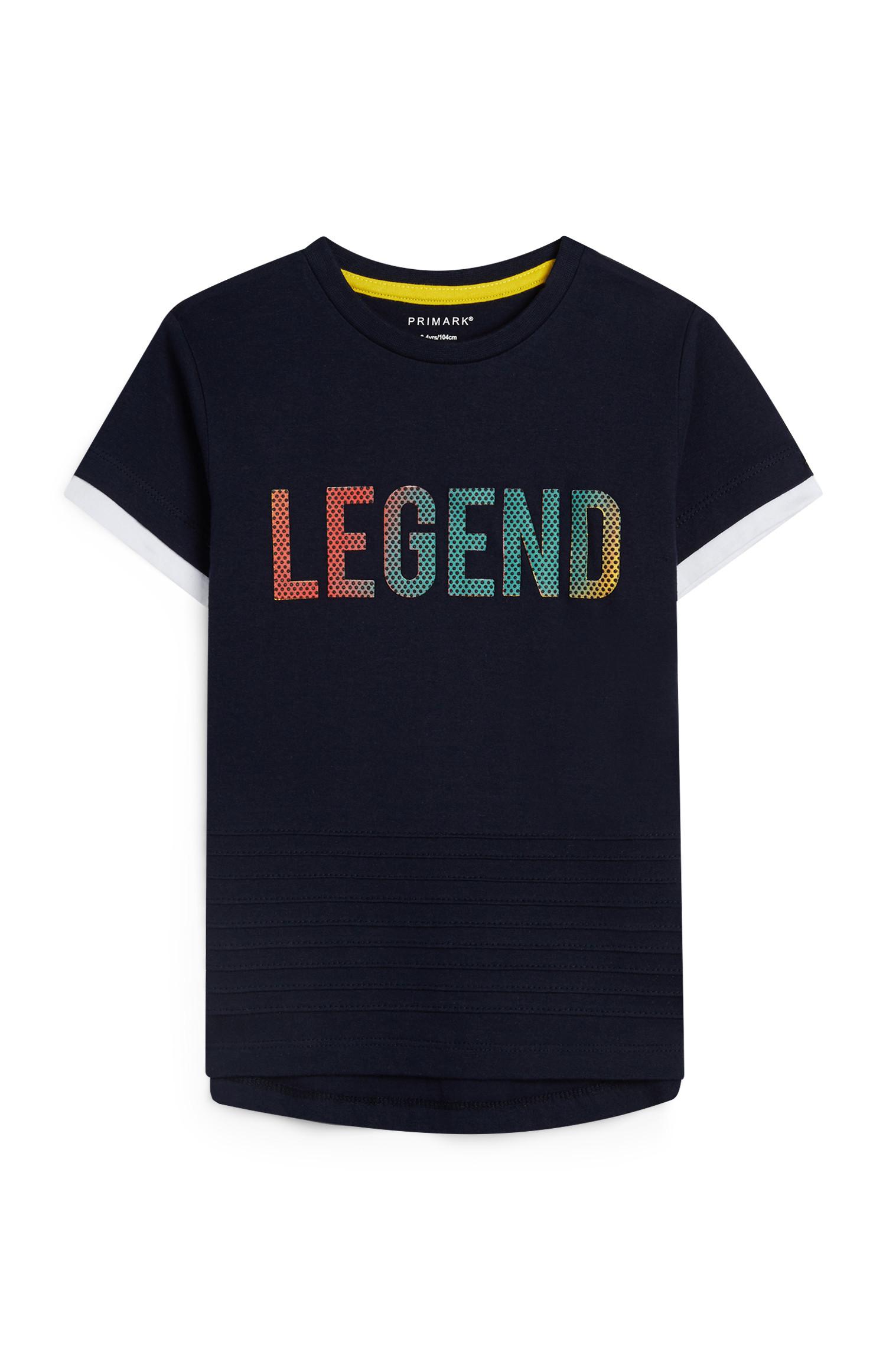 T-shirt blu navy con scritta Legend da bambino
