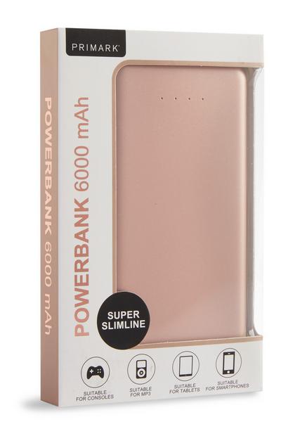Powerbank Super Slimline 6000mAh cor-de-rosa escuro