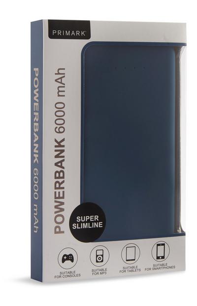 Batterie externe ultra-fine bleu foncé 6000 mAh
