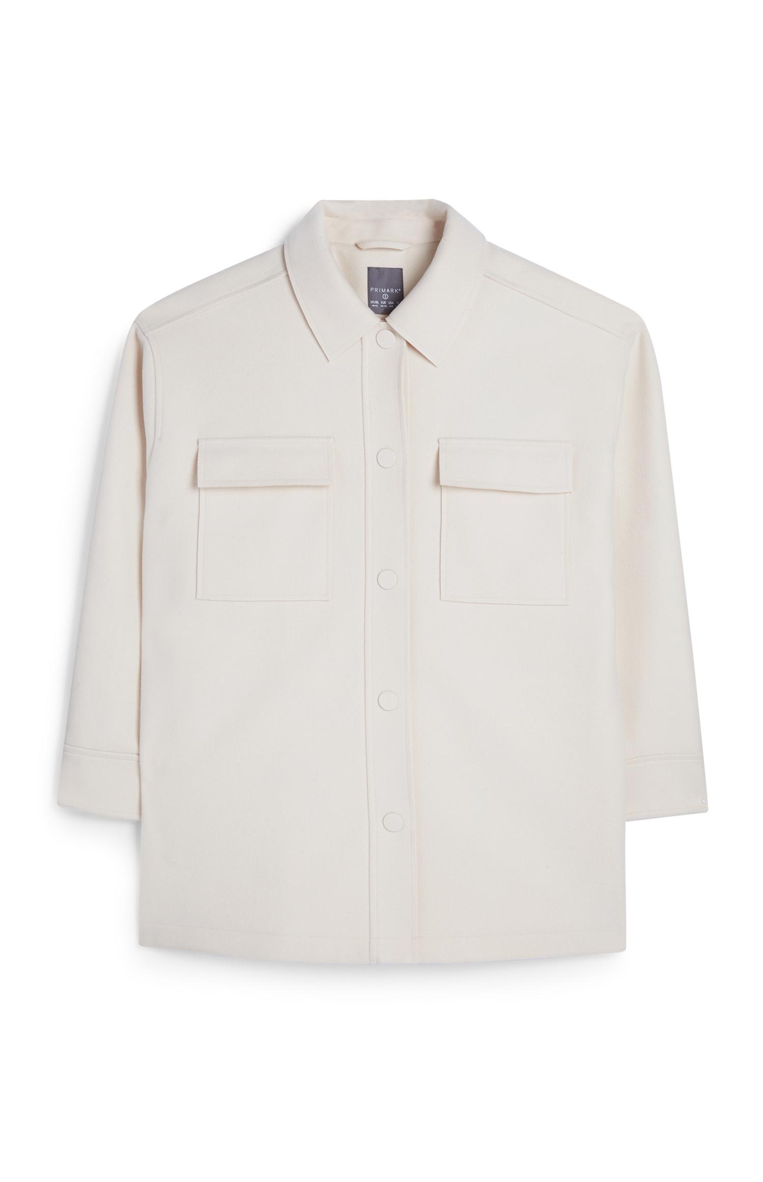 Srajčna jakna iz flisa kremne barve